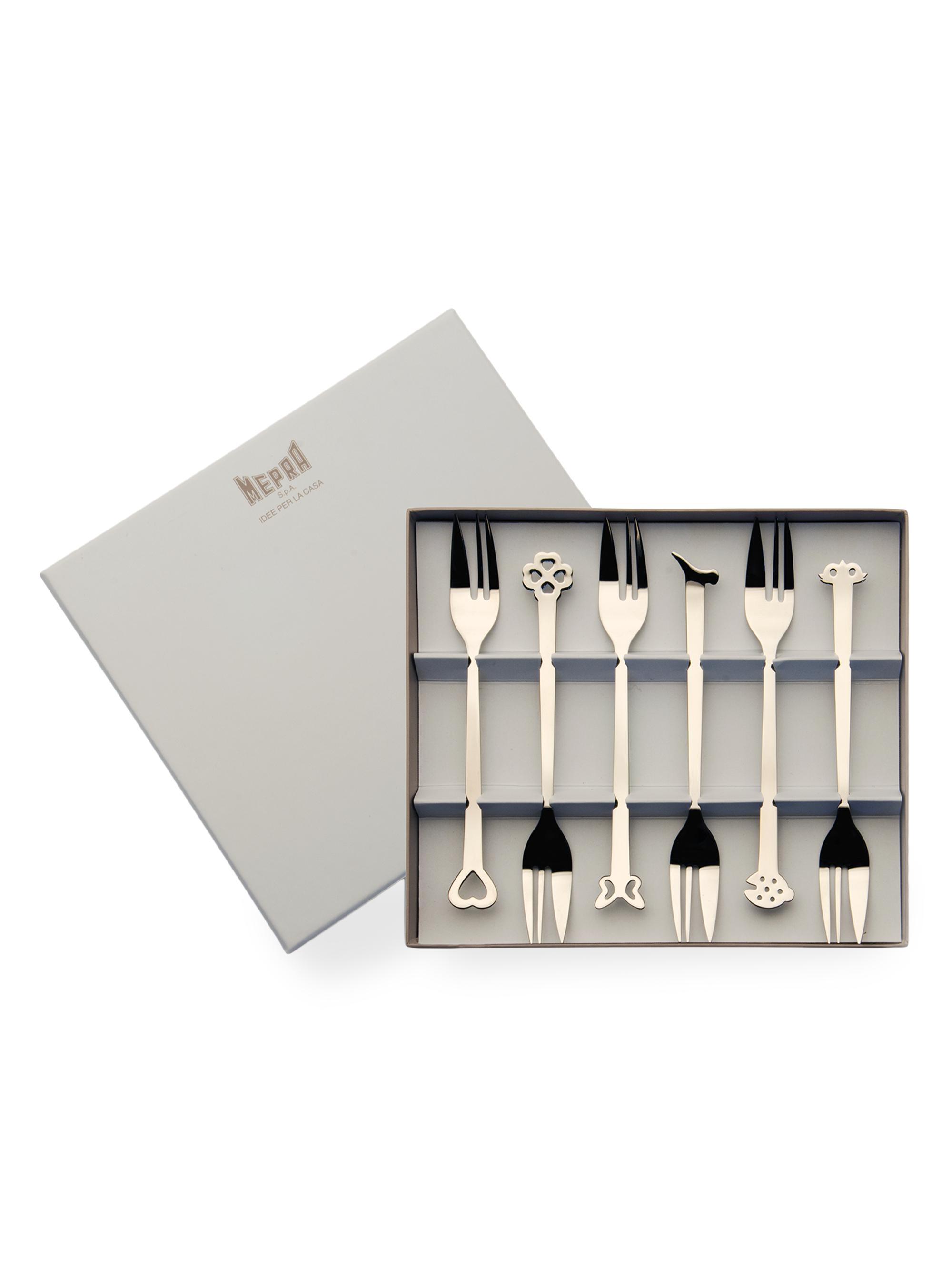 Mepra Evento 6-Piece Cake Forks Gift Set - Silver