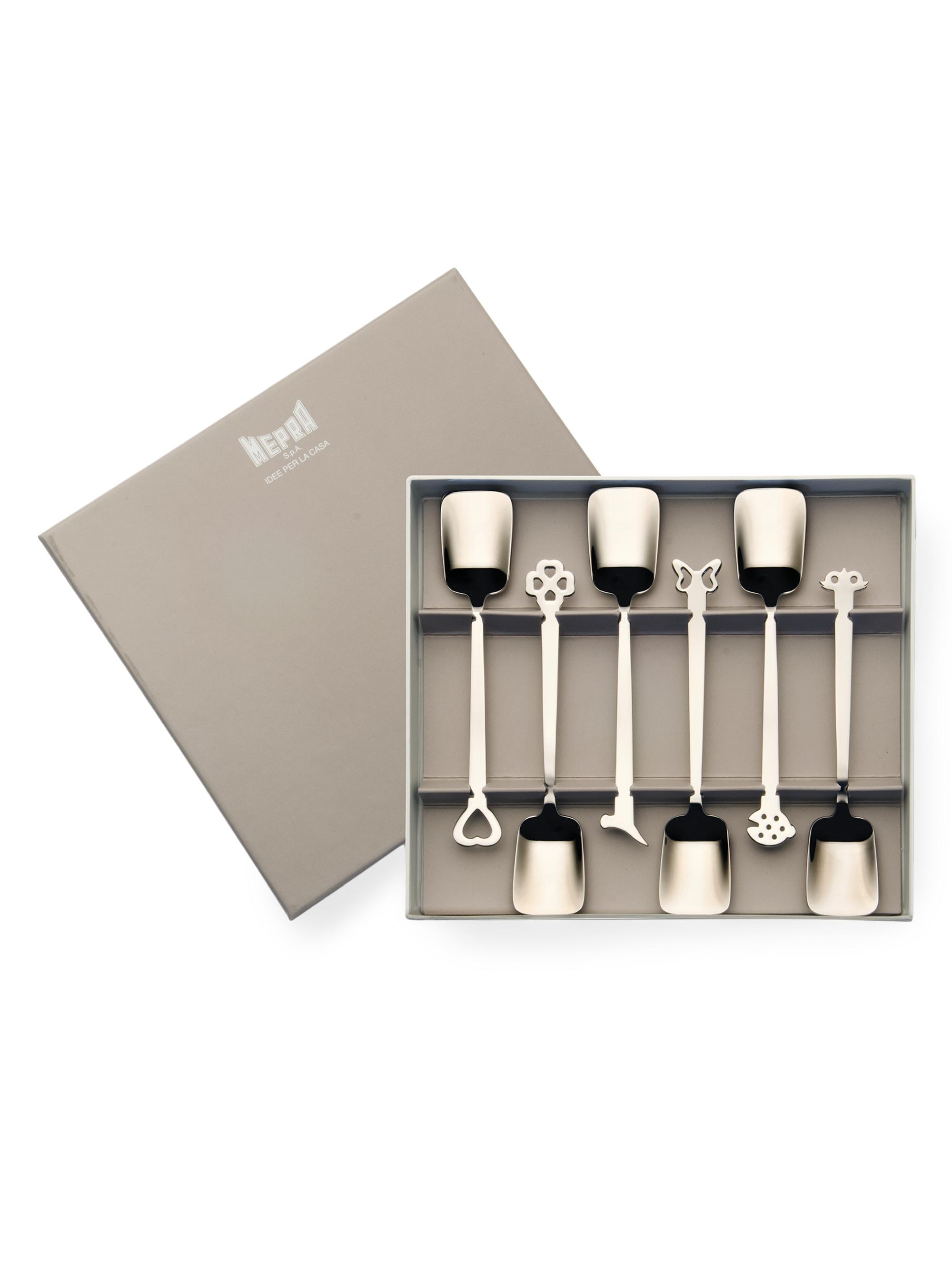 Mepra Evento 6-Piece Ice Cream Spoons Gift Set - Silver