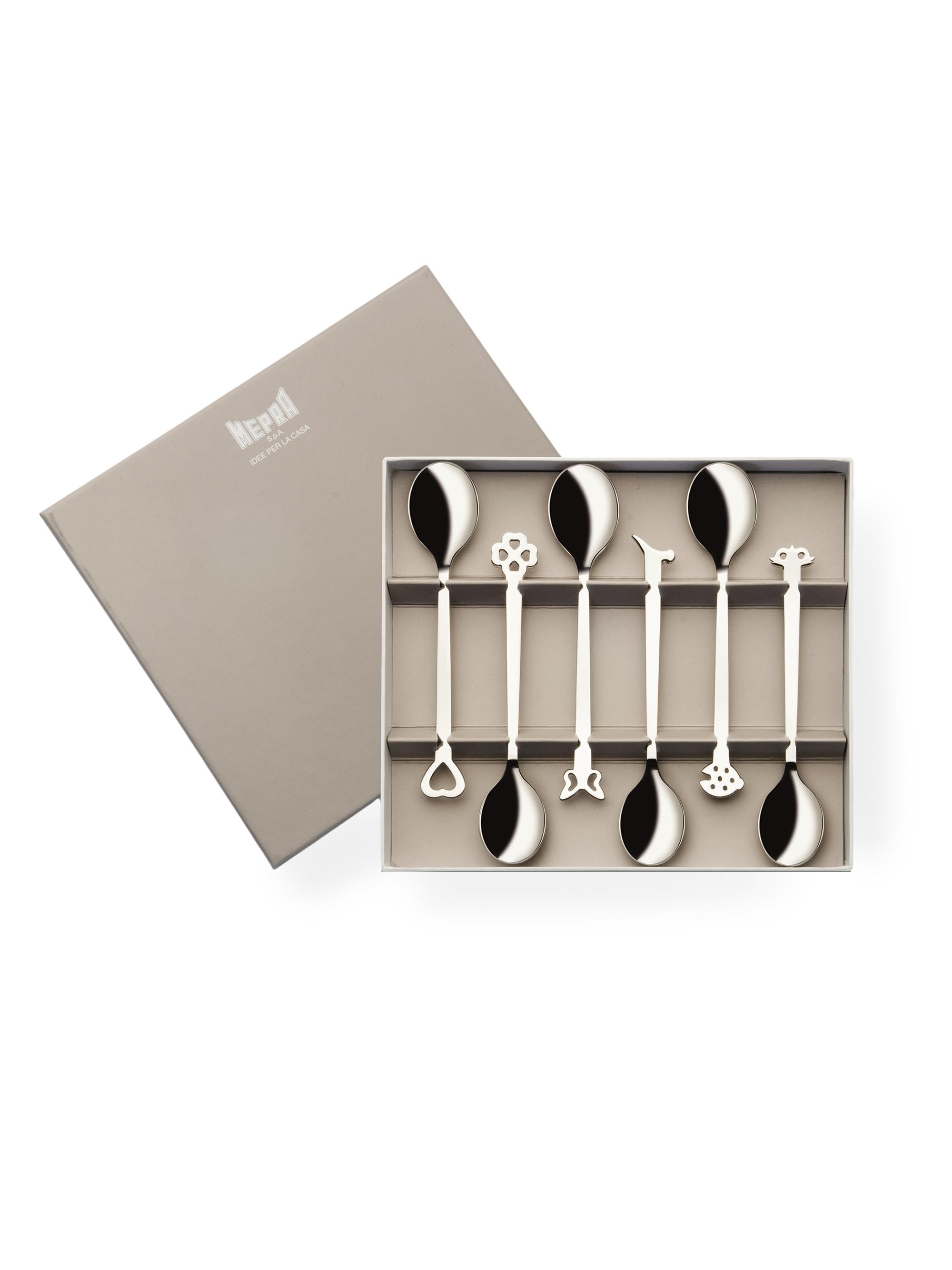 Mepra Evento 6-Piece Coffee Spoons Gift Set - Silver