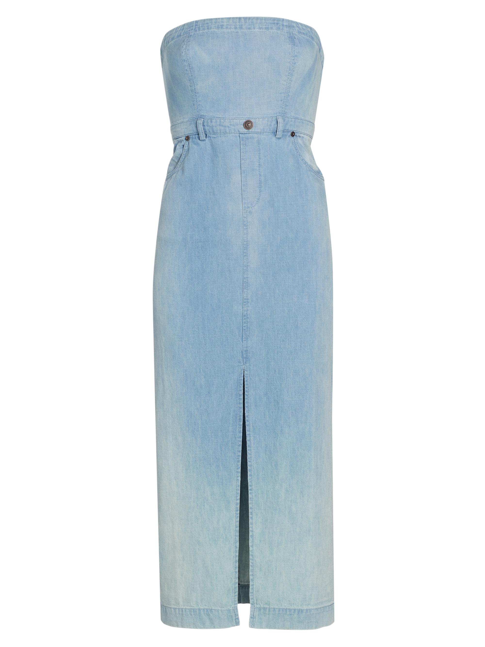 Free People Women's Picture Perfect Ombré Denim Strapless Midi-Dress - Allure