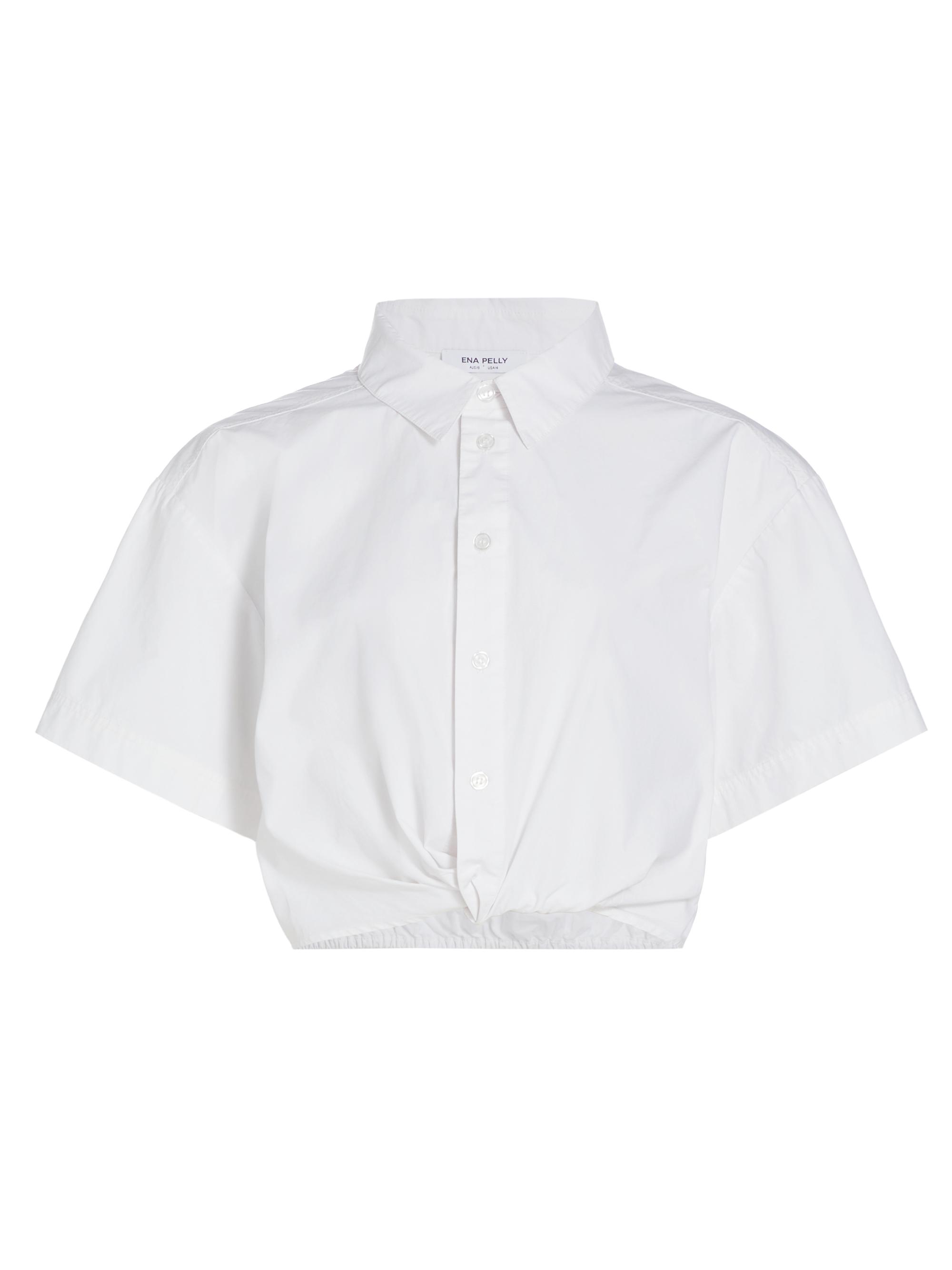 Ena Pelly Women's On The Water Jessie Twist-Front Shirt - Bright White