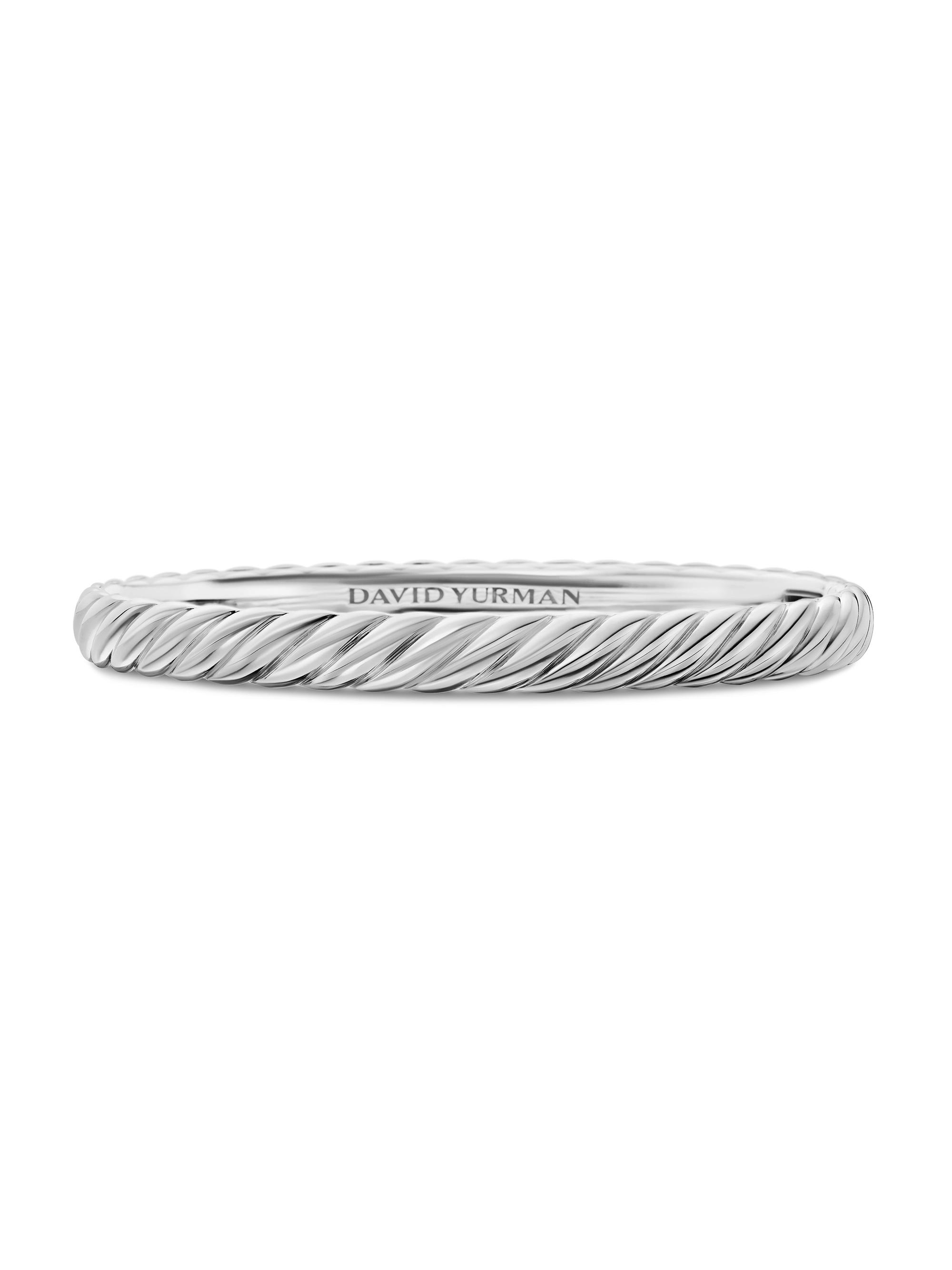 David Yurman Women's Sculpted Cable Bangle Bracelet in 18K White Gold - Gold