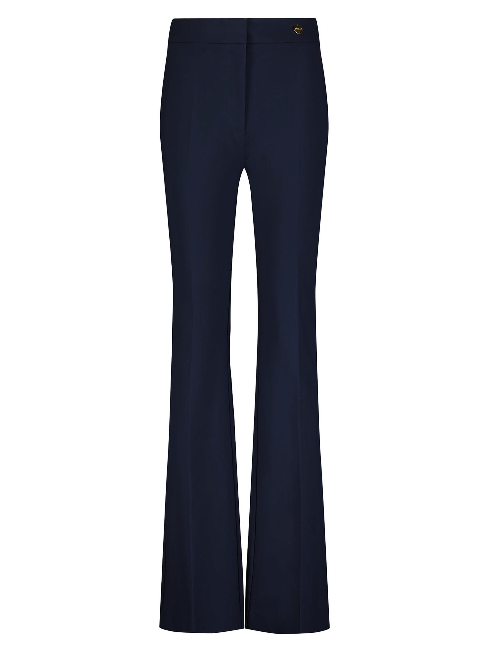 Callas Milano Women's Danae Crepe Stretch High Waisted Fit And Flare Trousers - Navy