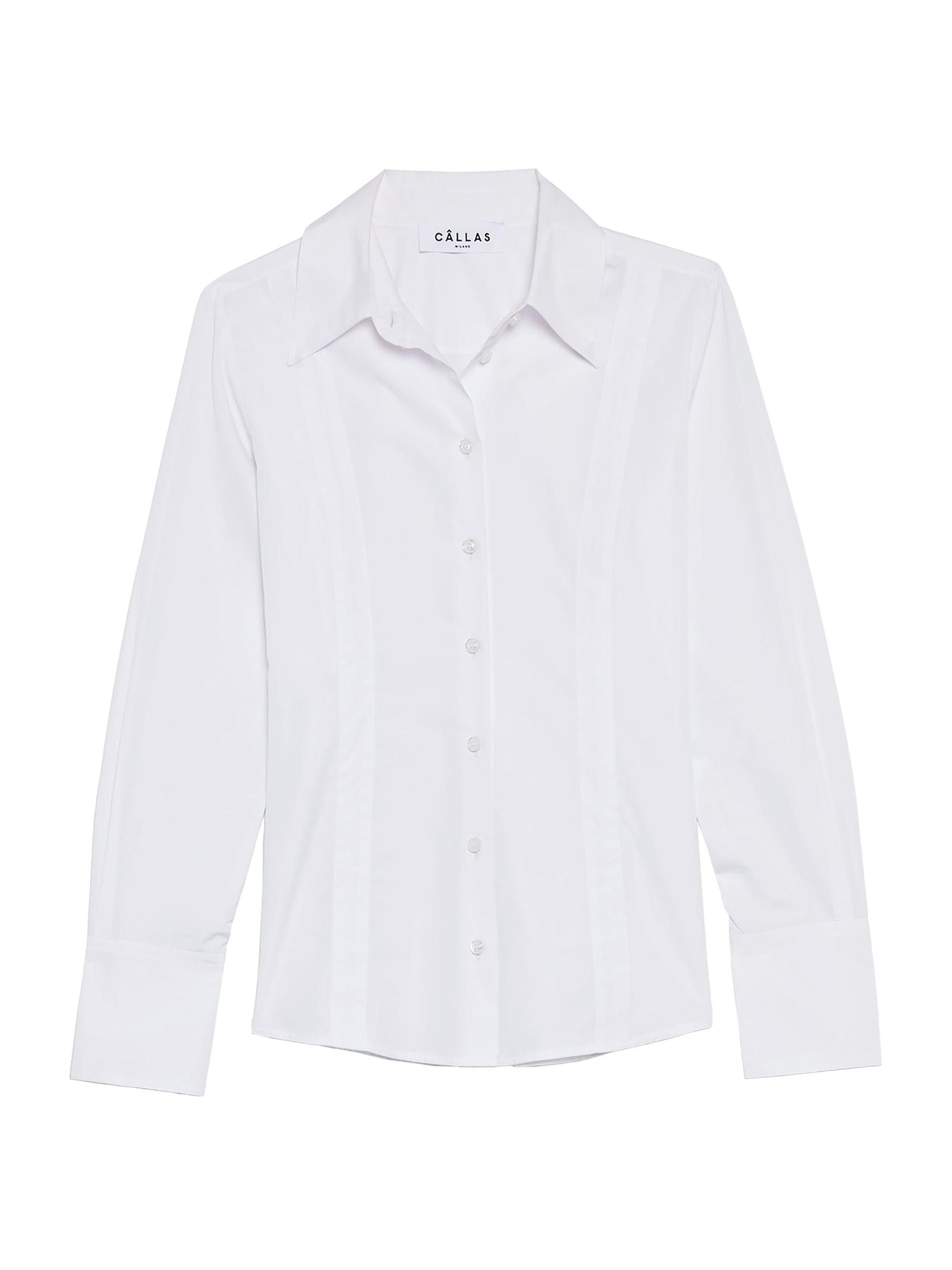 Callas Milano Women's Ripley Fitted Button Front Shirt - White