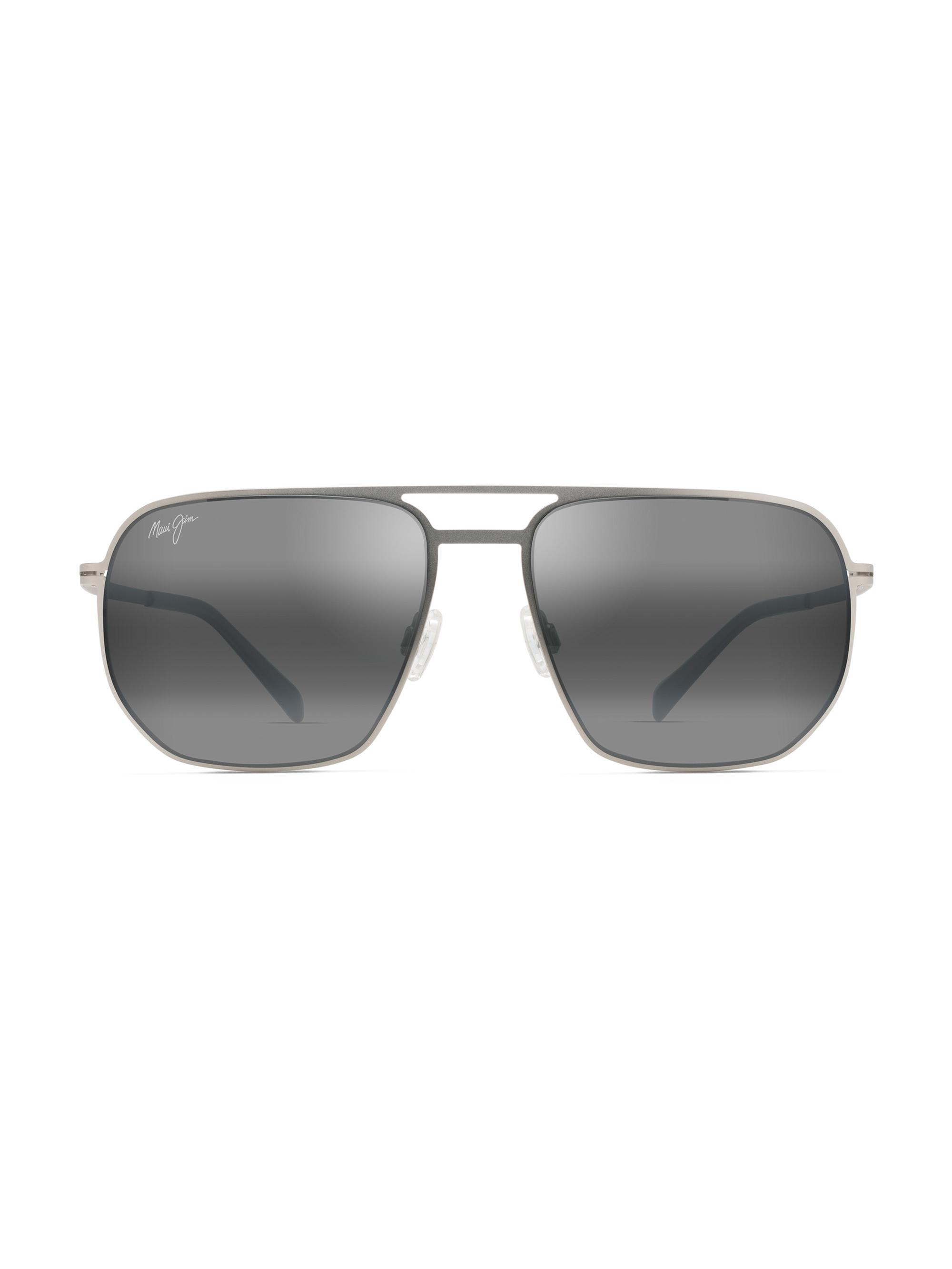 Maui Jim Men's Shark's Cove 55MM Aviator Sunglasses - Titanium