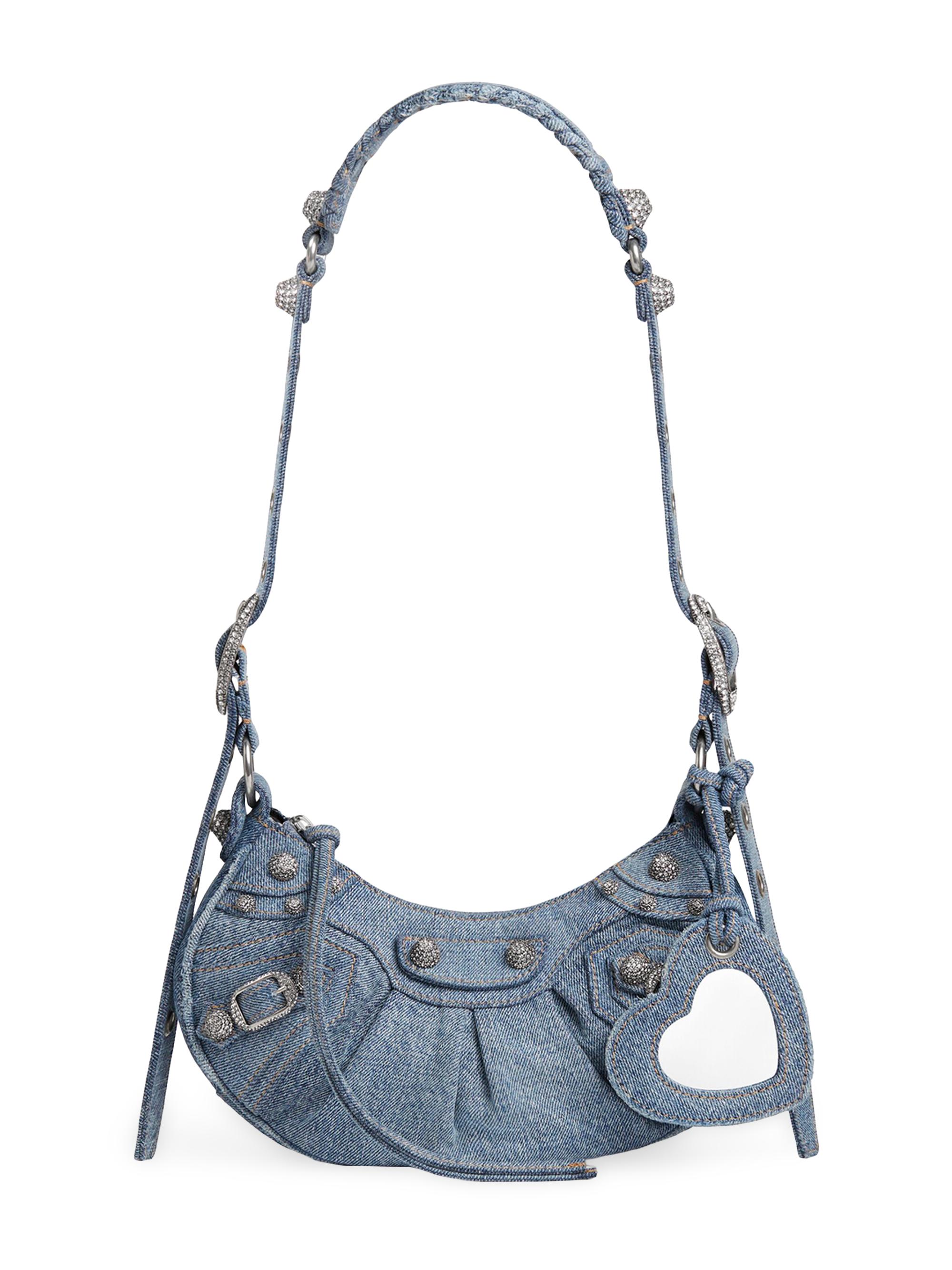 Balenciaga Women's Le Cagole  Shoulder Bag Denim - Blue