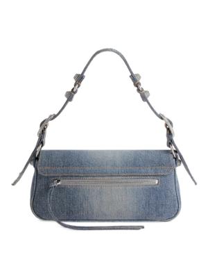 Courrèges logo-patch detail shoulder bag - Blue