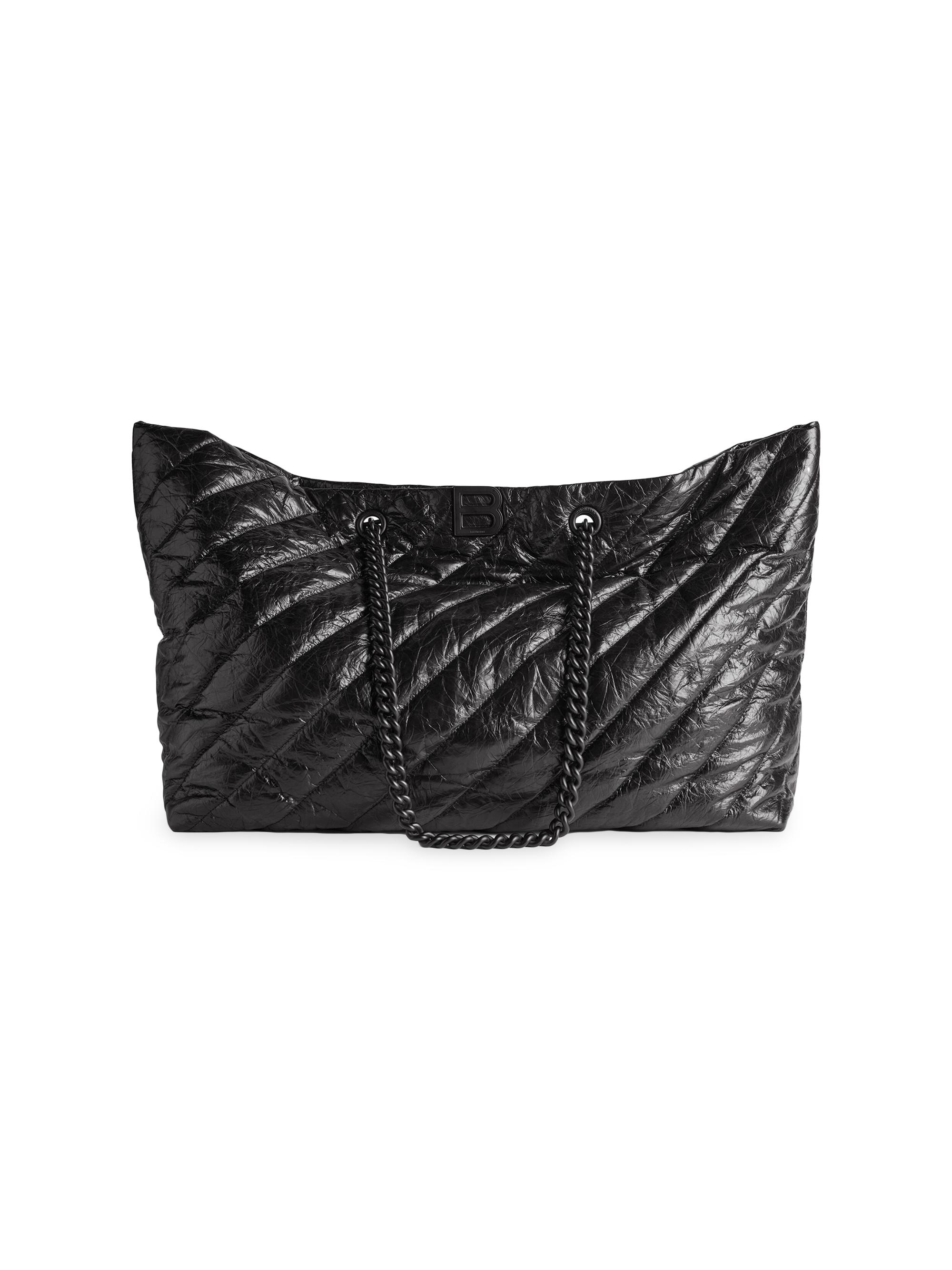 Balenciaga Women's Crush  Carry All Tote Bag Quilted - Black