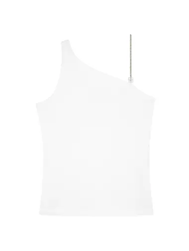 Asymmetrical Top In Cotton With Chain Detail