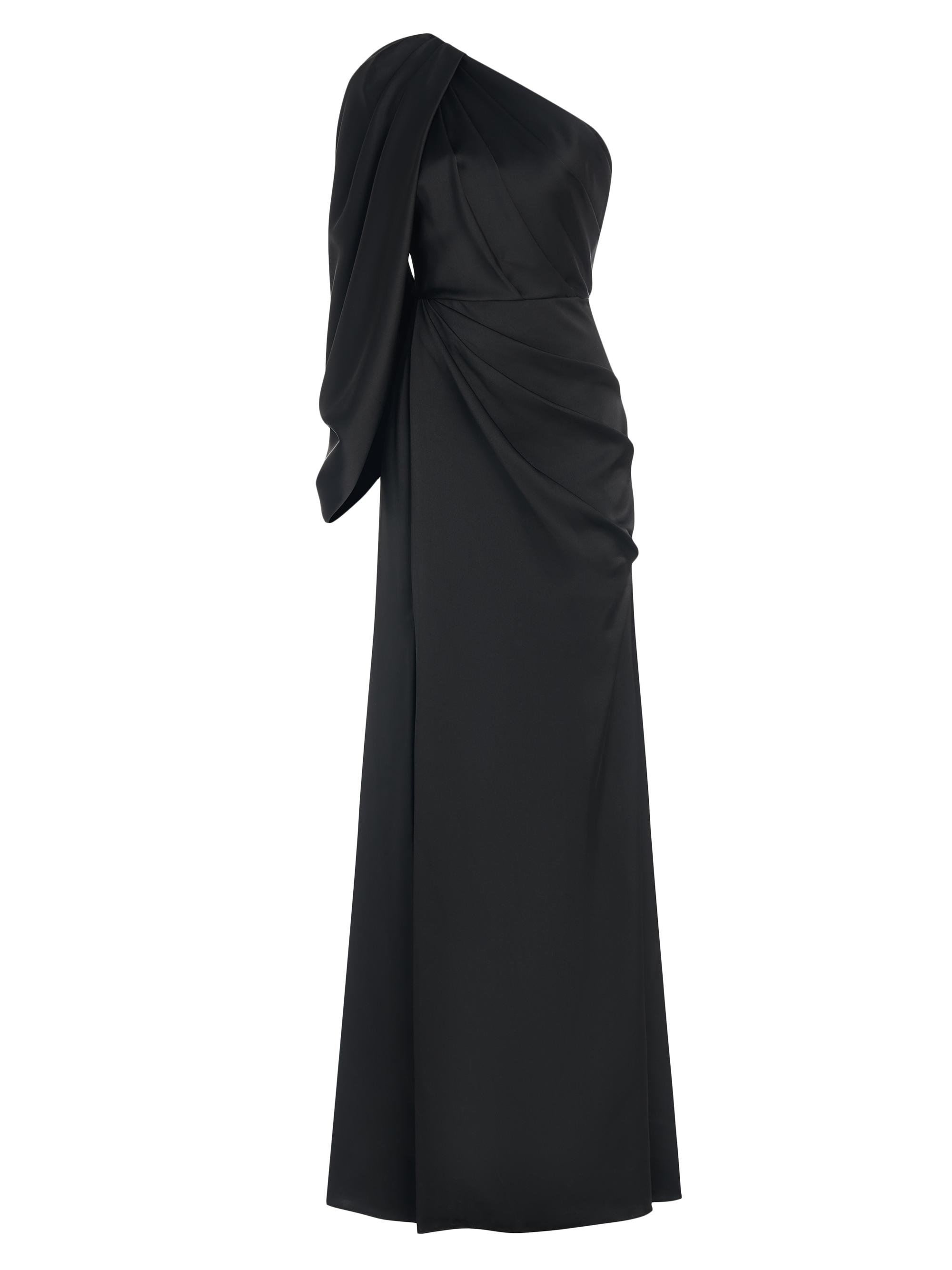 Theia Tori Satin Draped One-Shoulder Gown | Saks Fifth Avenue