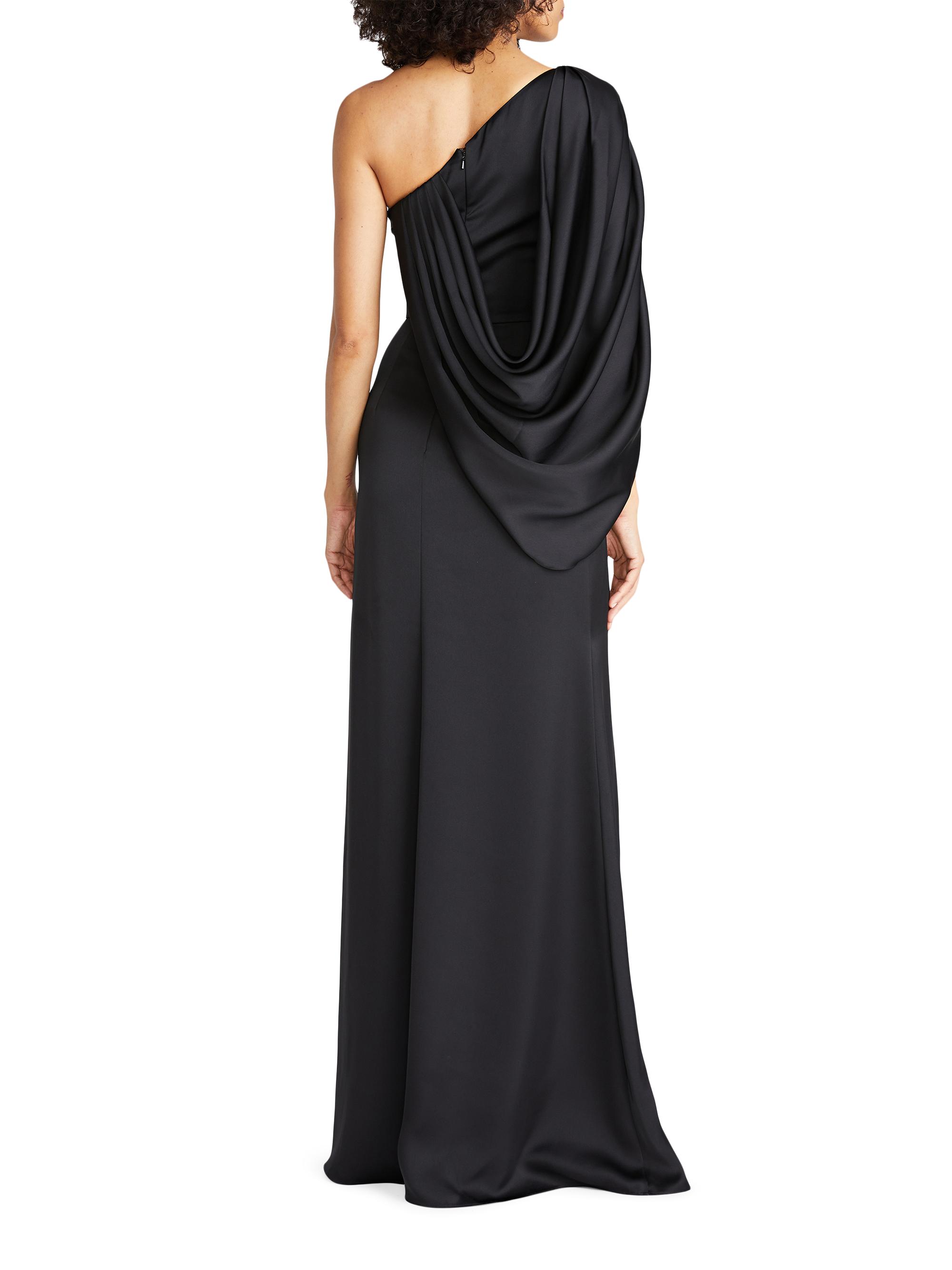 Theia Tori Satin Draped One-Shoulder Gown | Saks Fifth Avenue