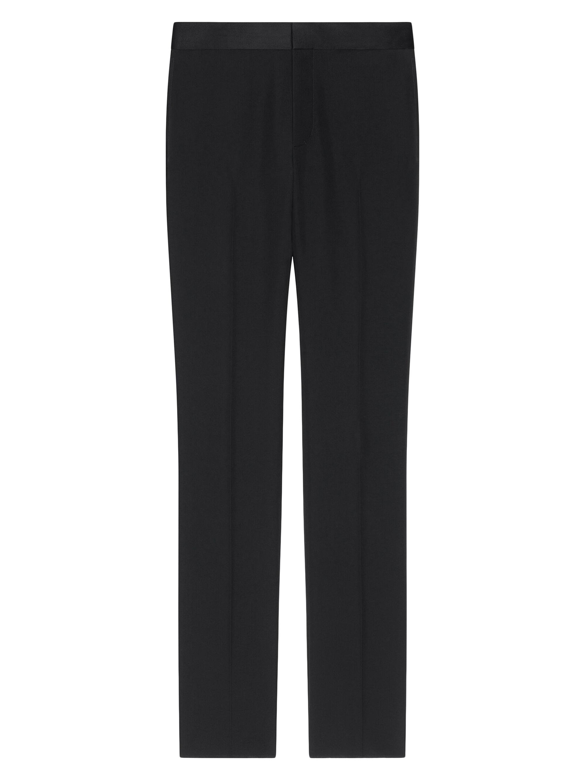 Givenchy Men's Slim Fit Tailored Pants In Wool With Satin - Black