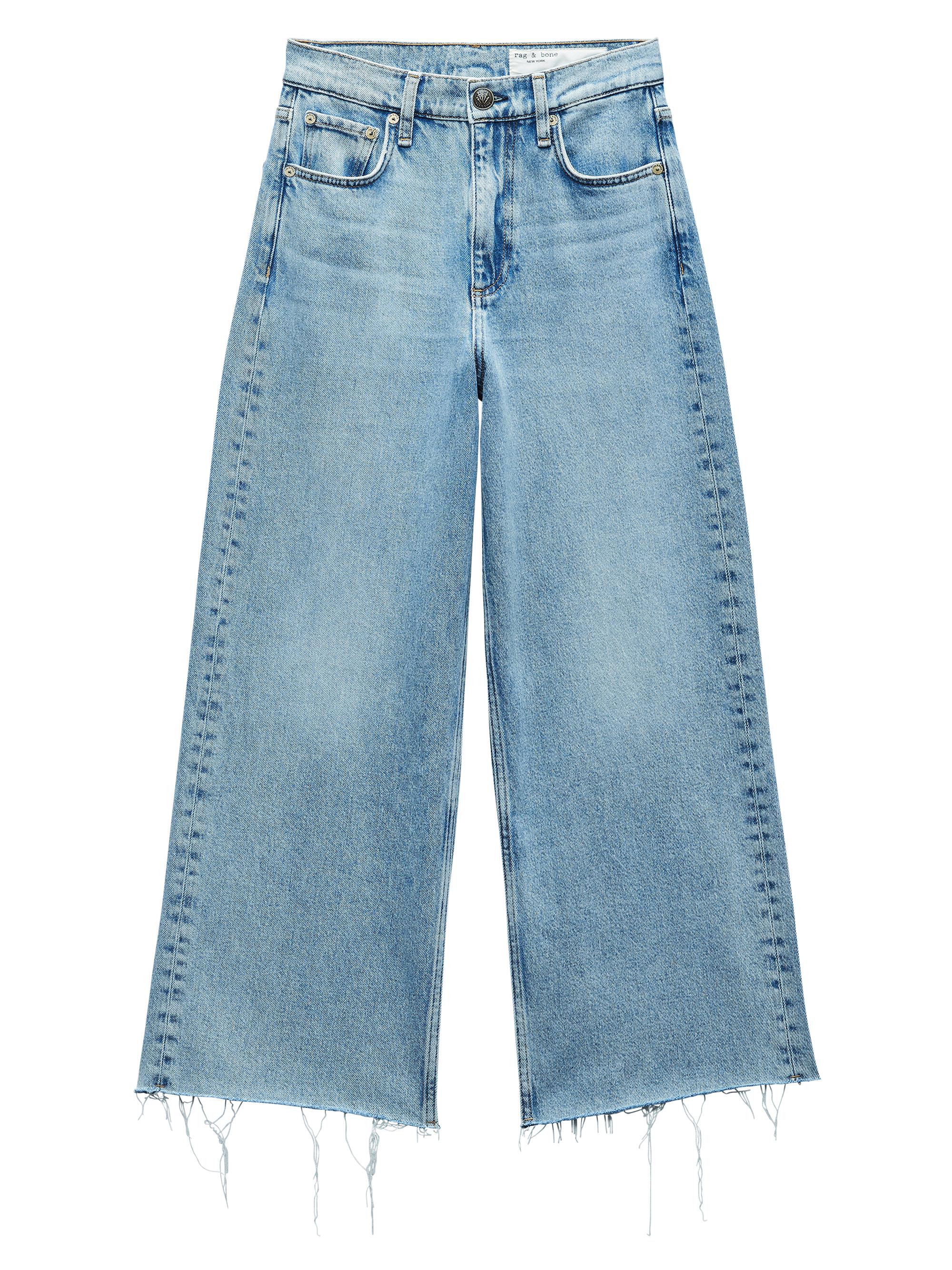 rag & bone Andi High-Rise Wide-Leg Cropped Jeans | Saks Fifth Avenue