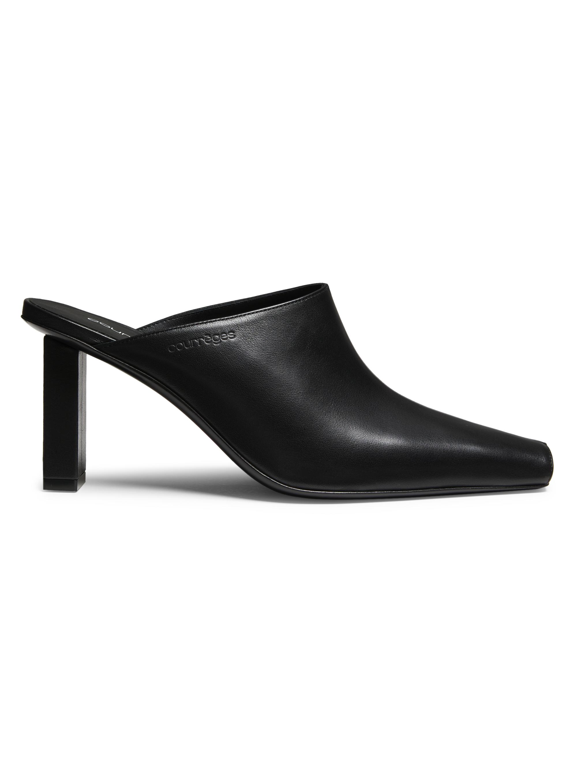Courrèges Women's Logo-Embellished Leather Mules - Black