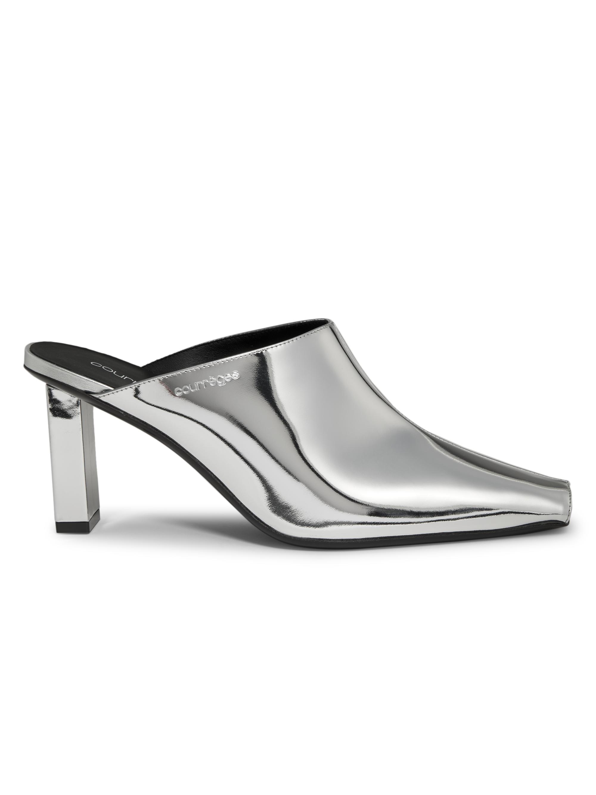 Courrèges Women's Sleek Mirror 70MM Leather Mules - Mirror