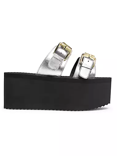 Moschino Leather Wedge Sandals