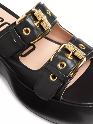 Moschino 65mm leather platform sandals - Black