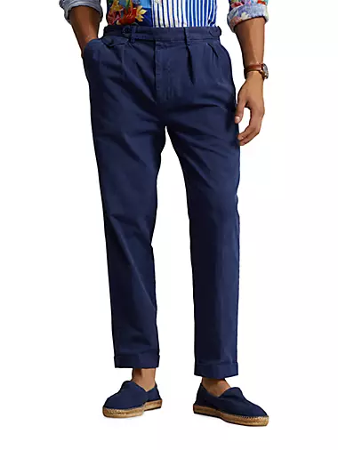 Polo Ralph Lauren Pants Mens 34 x 32 Khaki Cotton Printed Crest