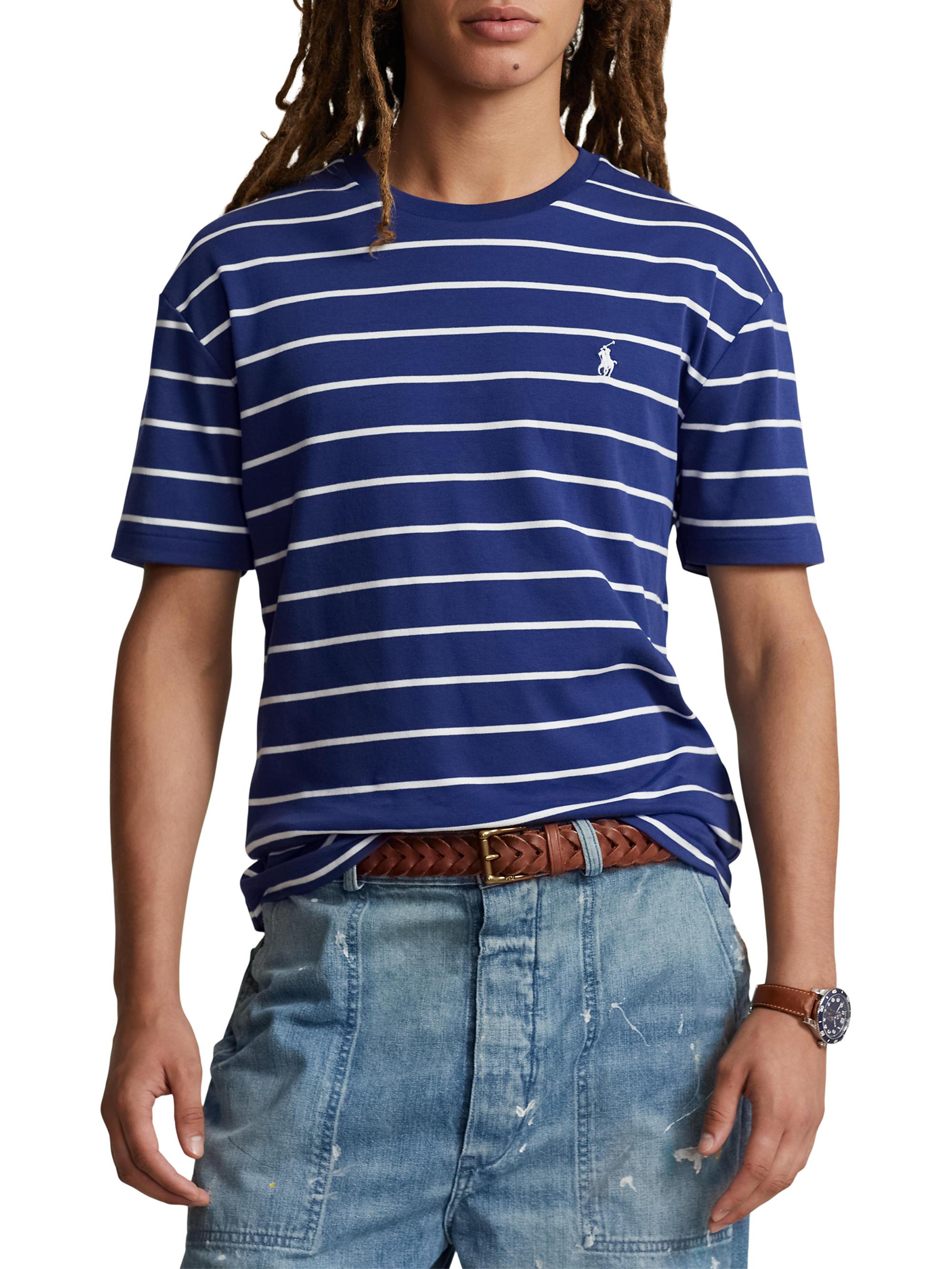 Polo Ralph Lauren Men's Striped Short-Sleeve T-Shirt - Fall Royal White