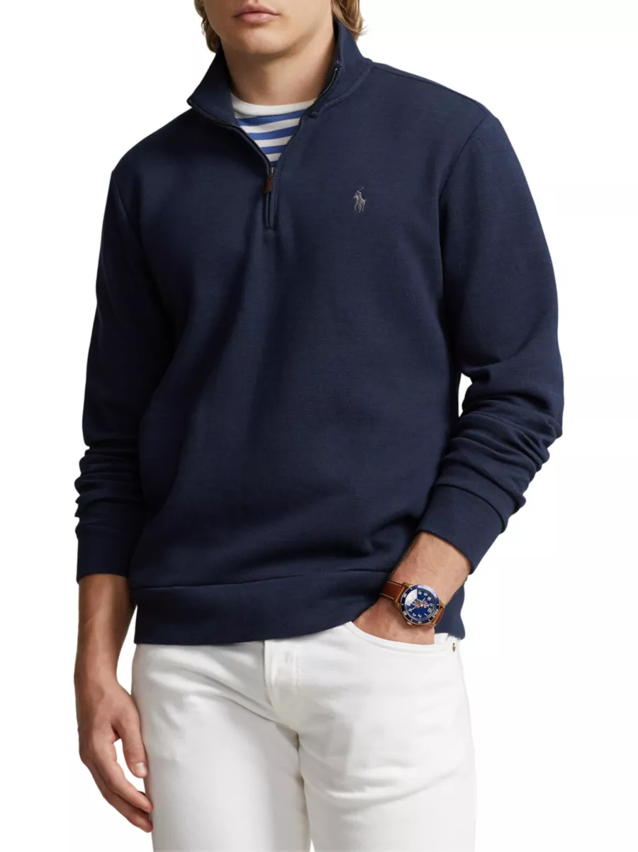 Shop Polo Ralph Lauren Cotton-Blend Quarter-Zip Sweatshirt Shop Polo Ralph Lauren Cotton-Blend Quarter-Zip Sweatshirt