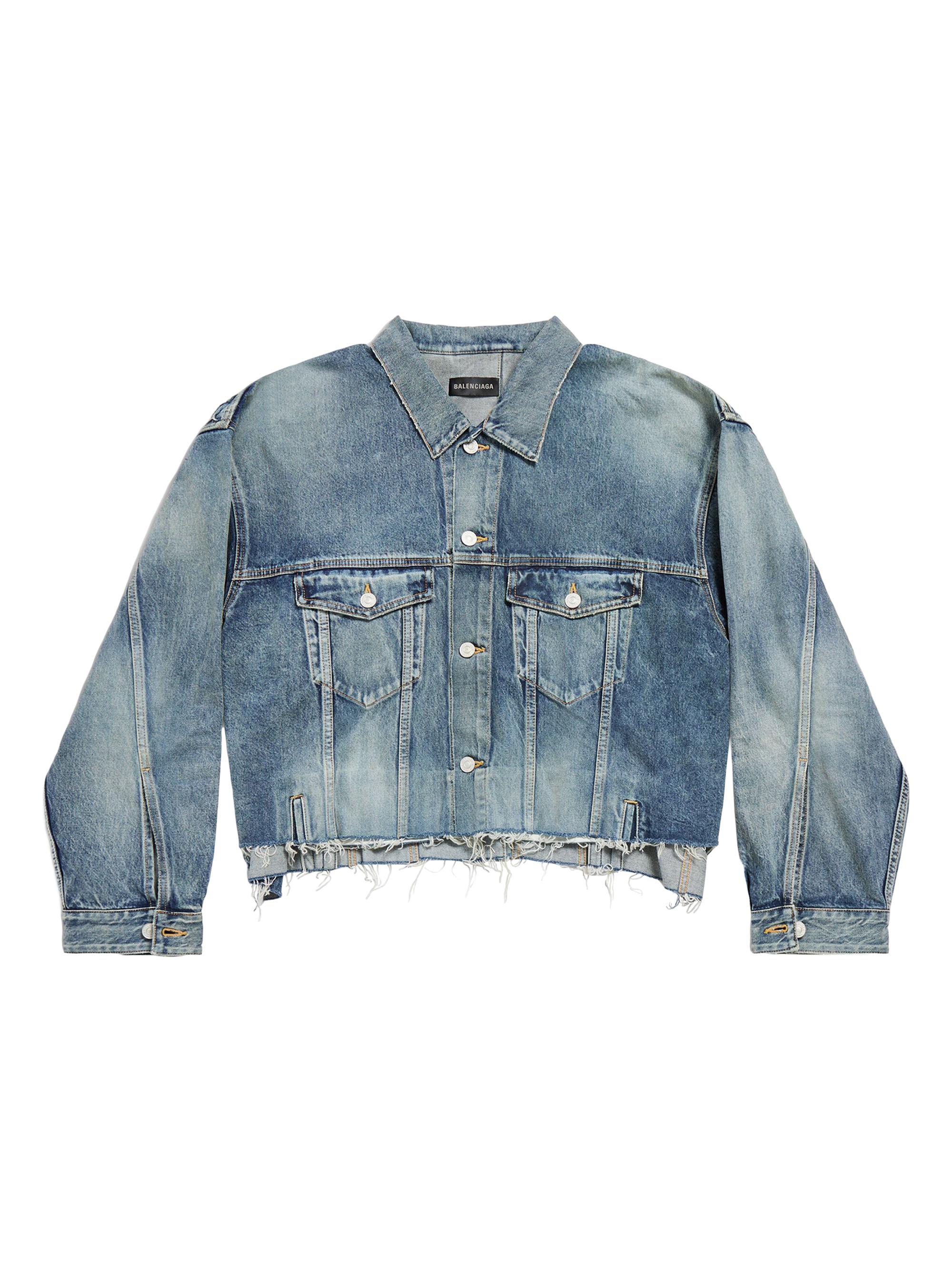 Balenciaga distressed denim jacket - Blue