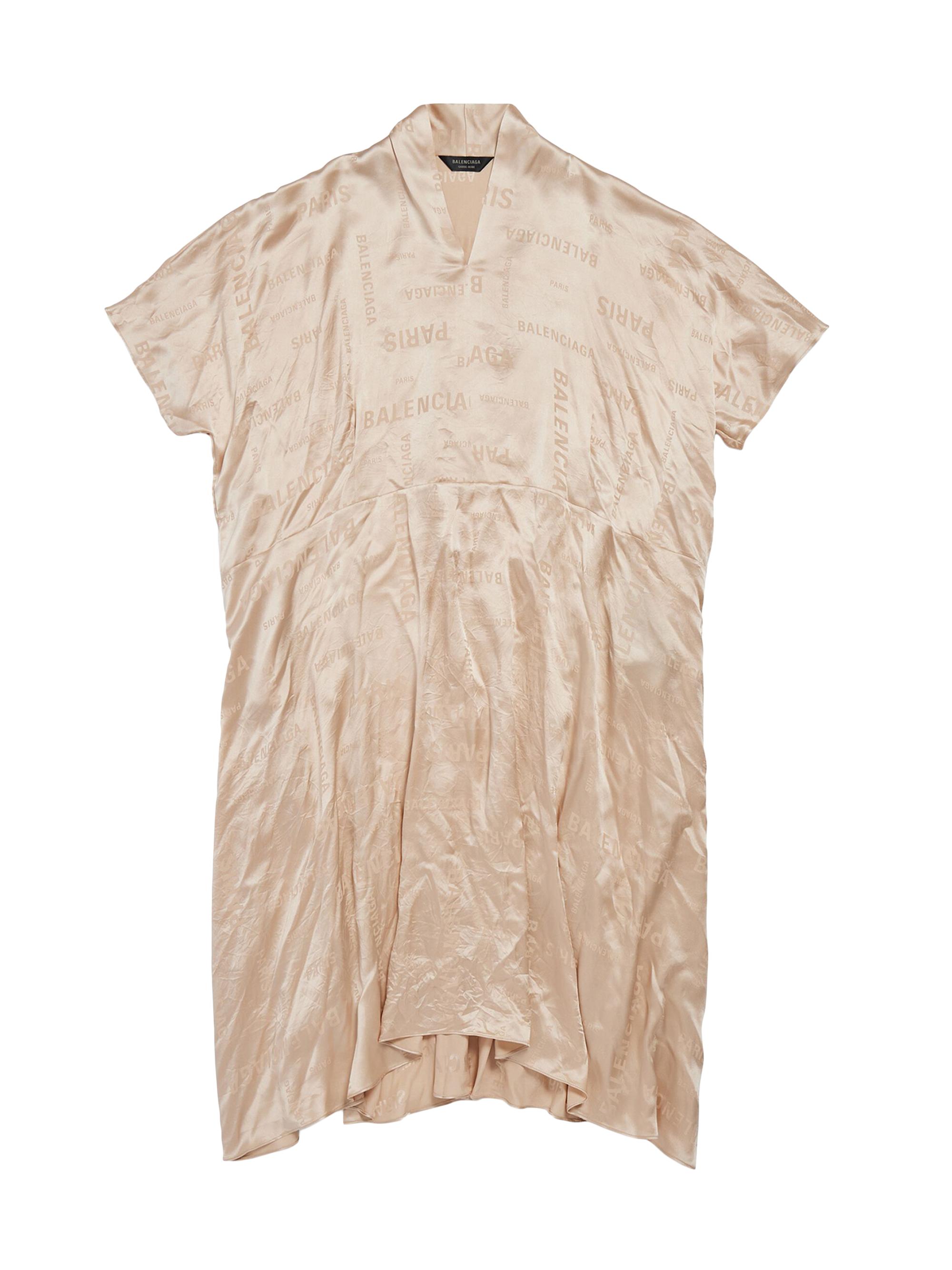 Balenciaga Women's Bal Paris Allover Oversized Dress - Beige