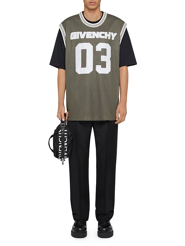 Shop Givenchy Overlapped T-Shirt in Mesh and Jersey | Saks Shop Givenchy Overlapped T-Shirt in Mesh and Jersey | Saks