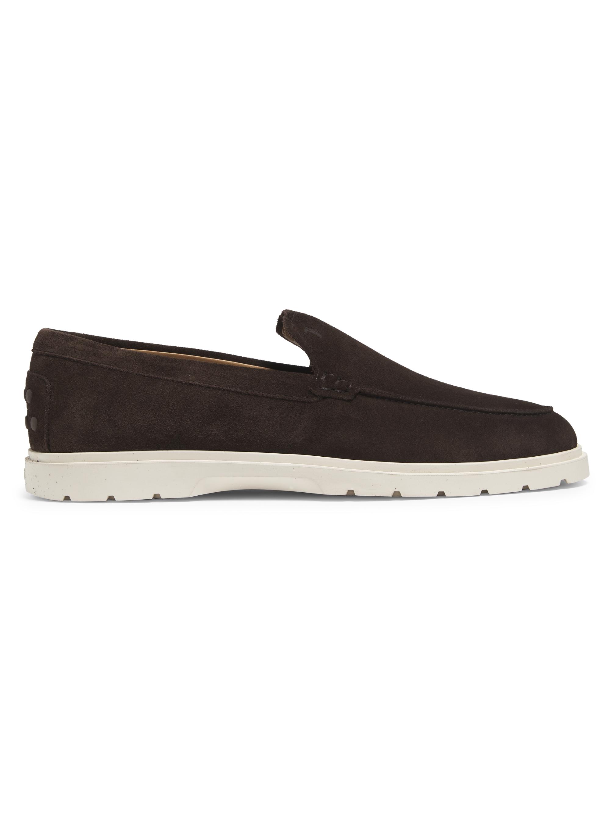 Tod's Men's Suede Round-Toe Loafers - Testa Moro Brown