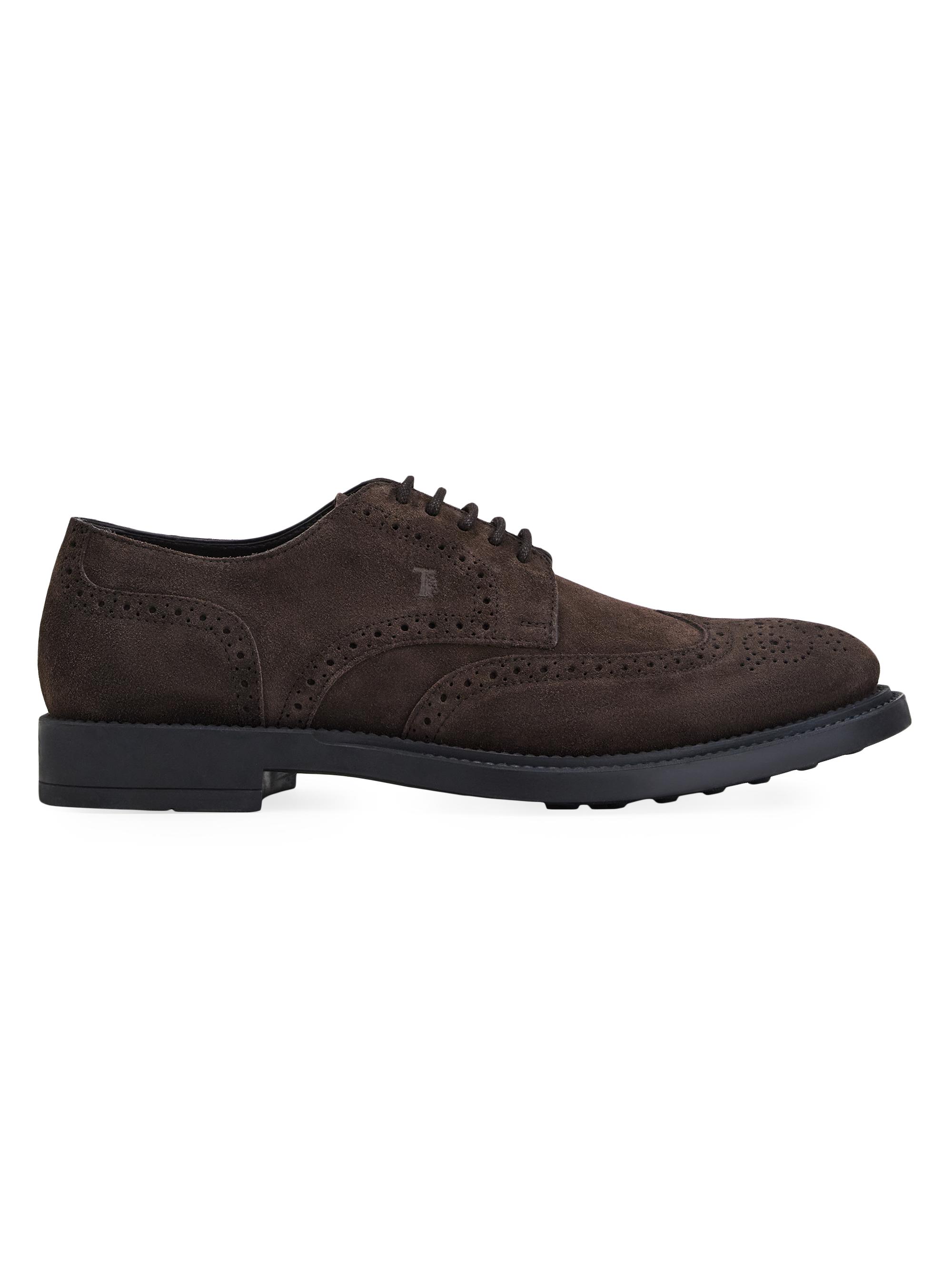Tod's Men's Perforated Suede Derbys - Dark Brown