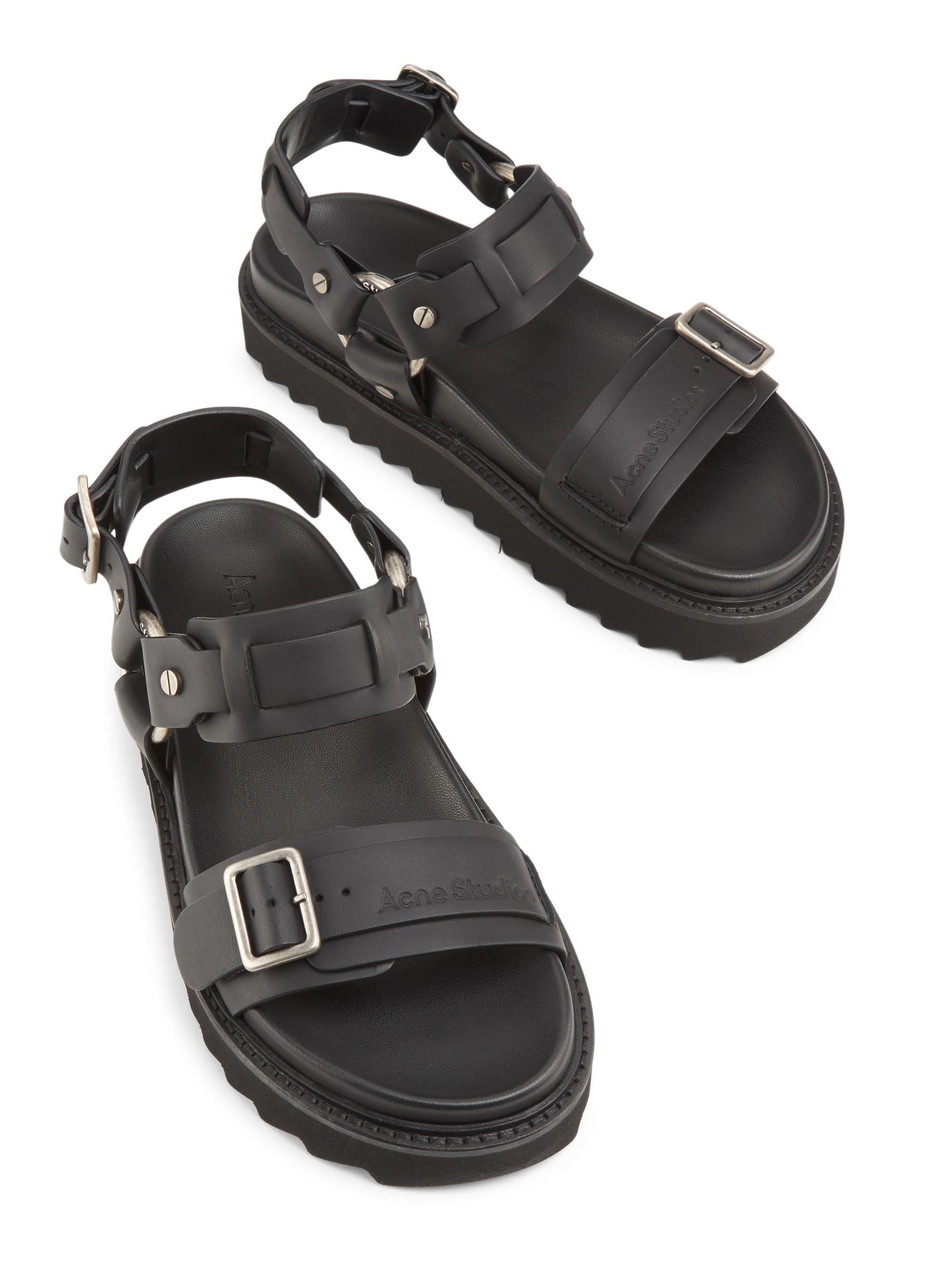 Acne Studios Balius Logo-Embossed Leather Sandals | Saks Fifth Avenue