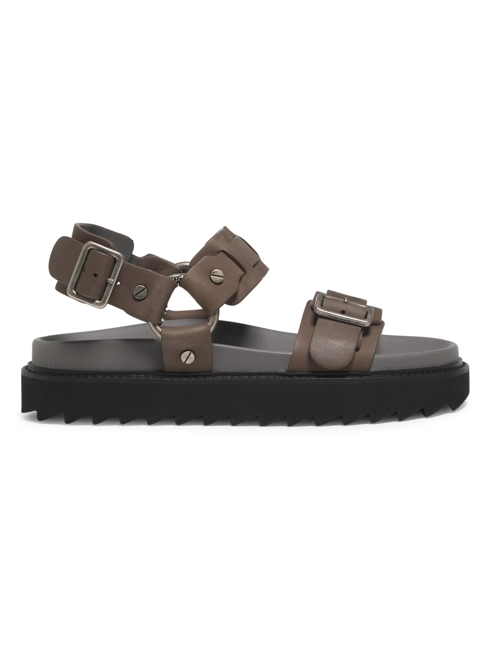 Acne Studios Women's Balius Logo-Embossed Leather Sandals - Black