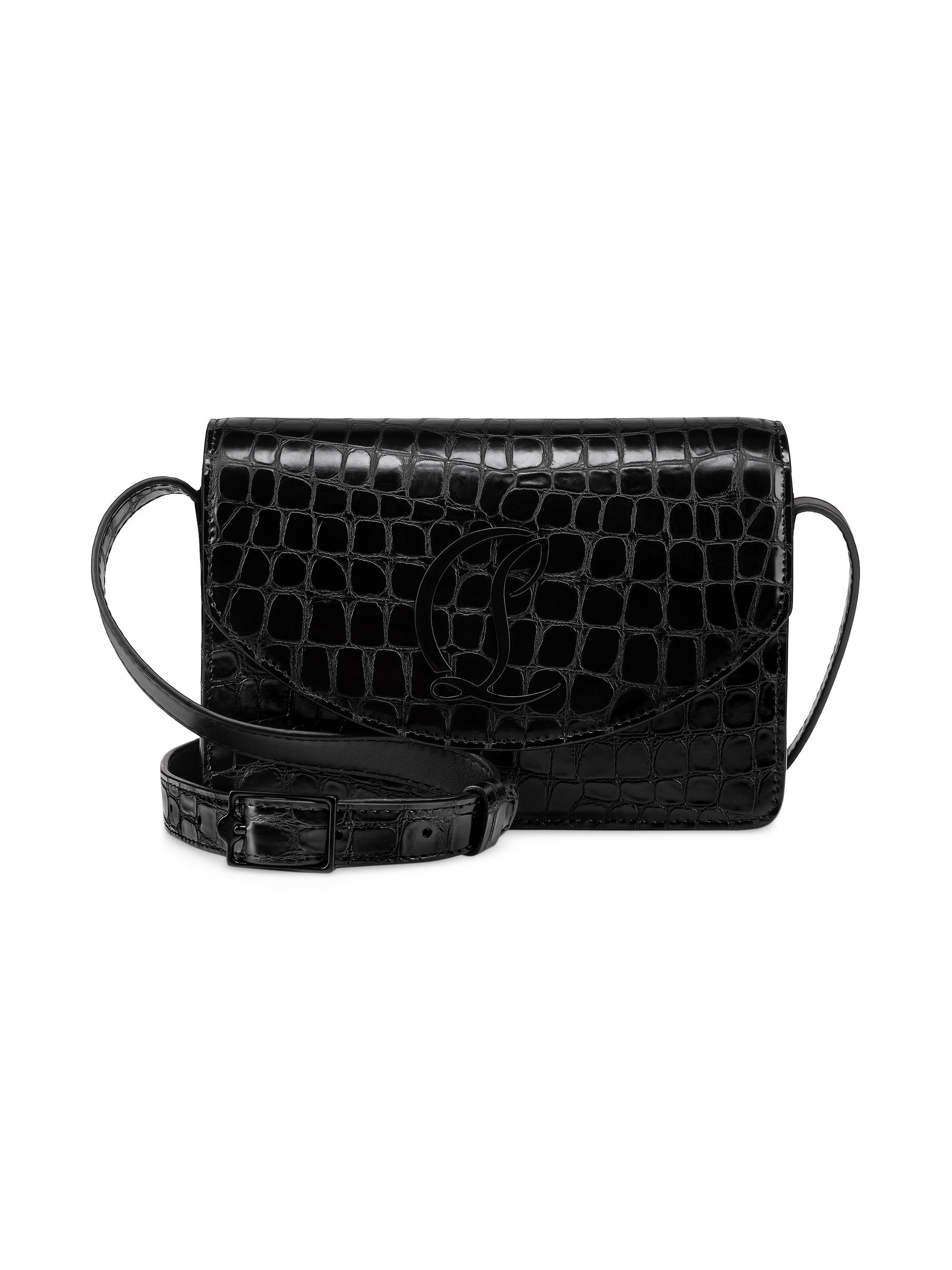 Christian Louboutin Women's Loubi54 Alligator Embossed Crossbody Bag - Black
