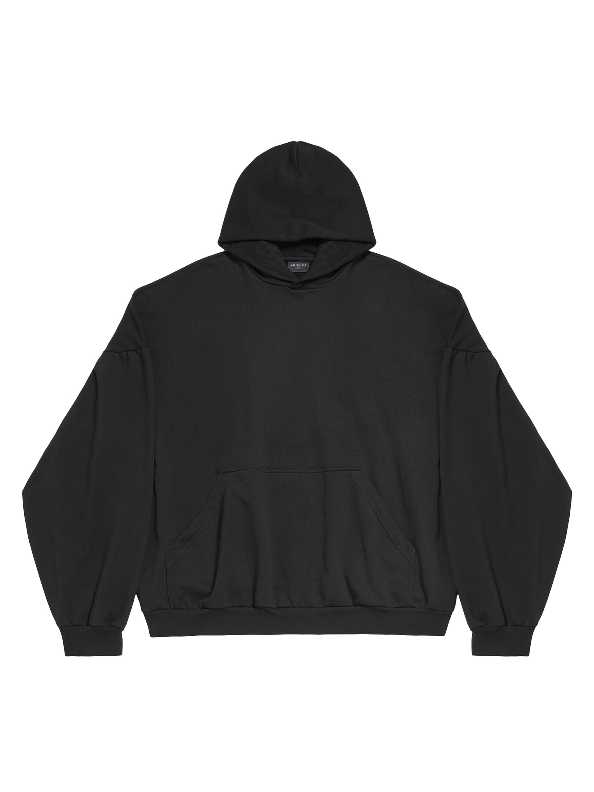 Balenciaga Handwritten Round Hoodie Oversized - Black