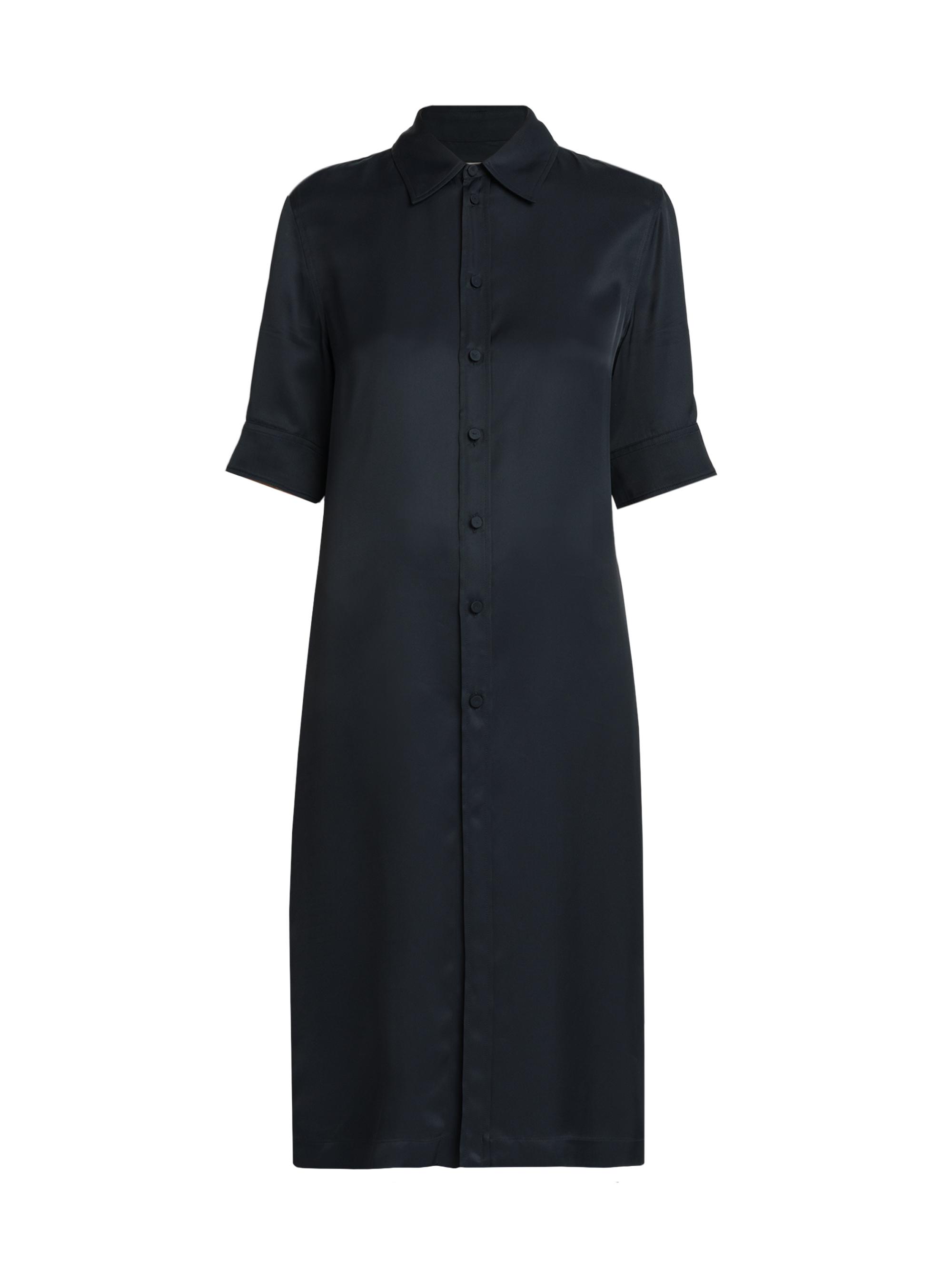 Jil Sander Women's Matte Satin Shift Midi-Dress - Navy