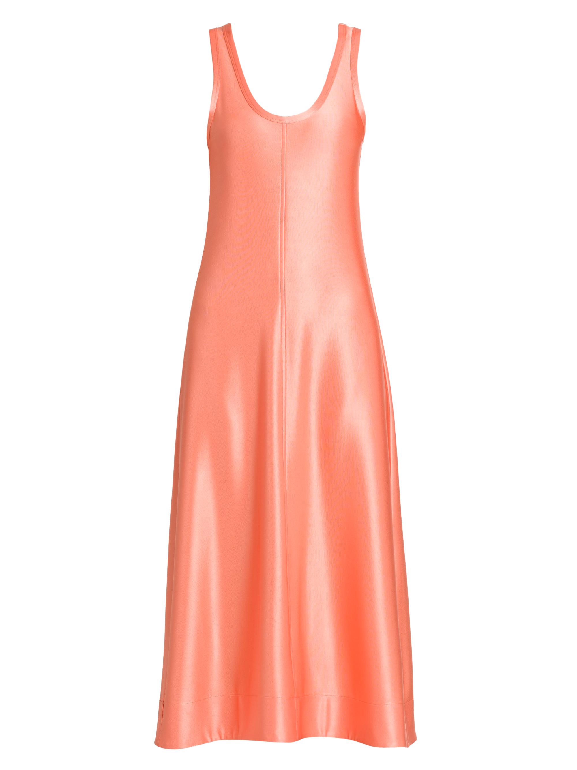 Jil Sander Women's Matte Satin Scoopneck Midi-Dress - Peach Pearl