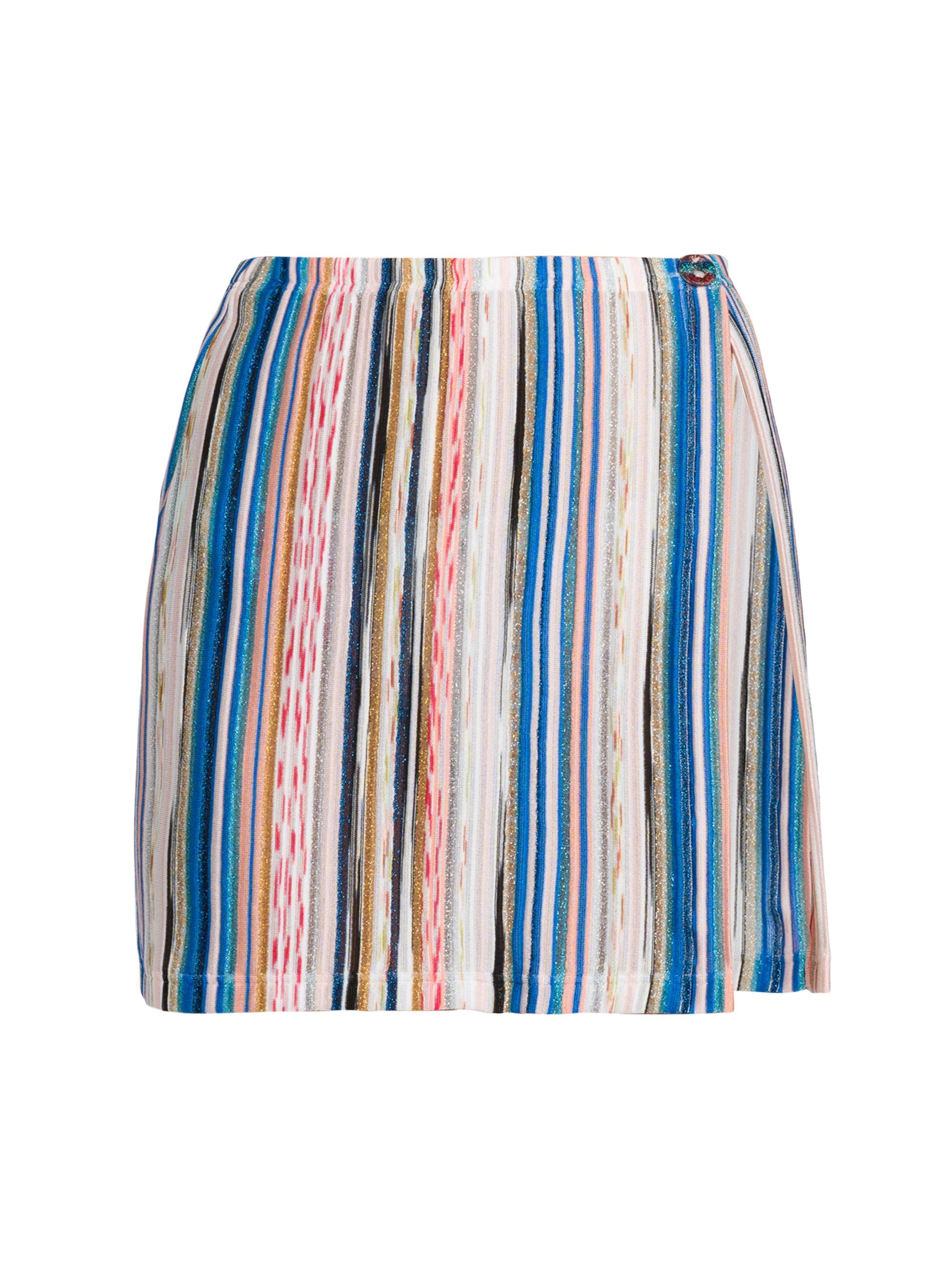 Missoni Women's Metallic Striped Knit Miniskirt - Blue Base Space Dyed Wlurex