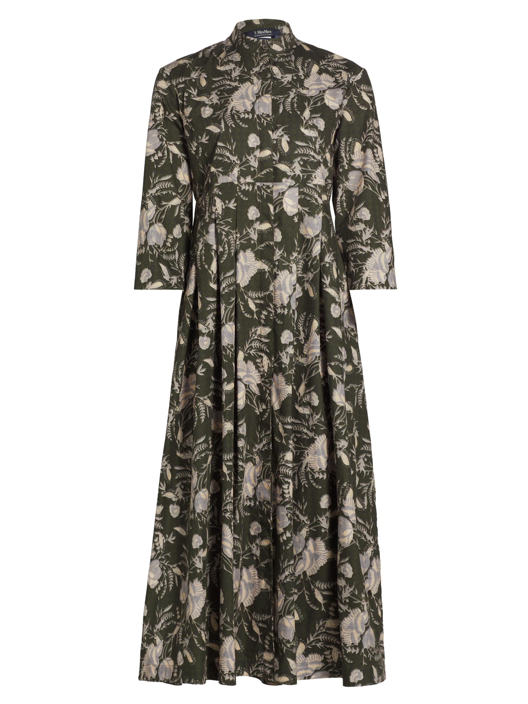 Max Mara Women's Pilly Floral Cotton Shirtdress - Khaki