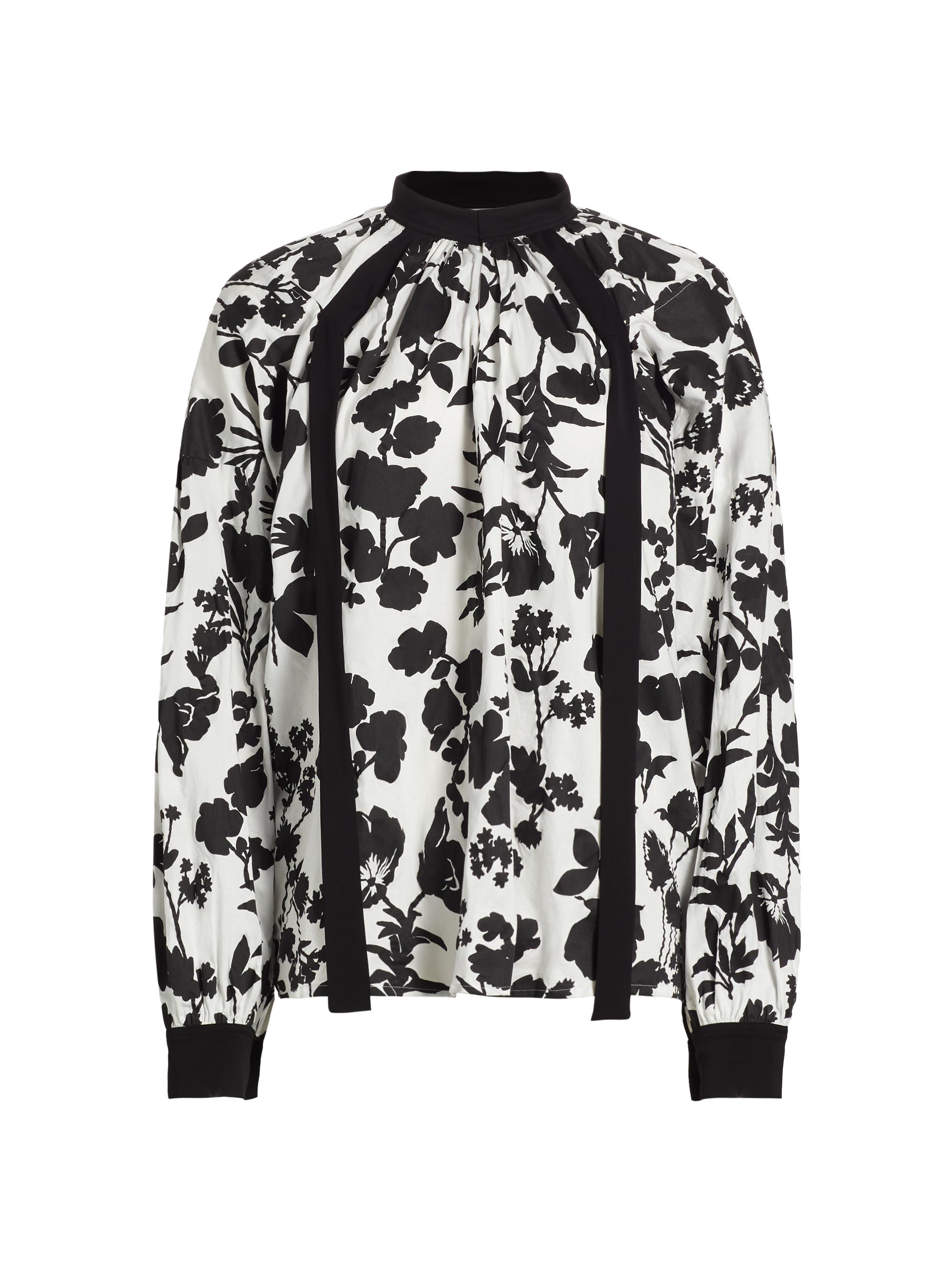 Max Mara Women's Gaetana Floral Blouse - White Black