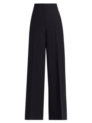 Wool-blend wide-leg pants