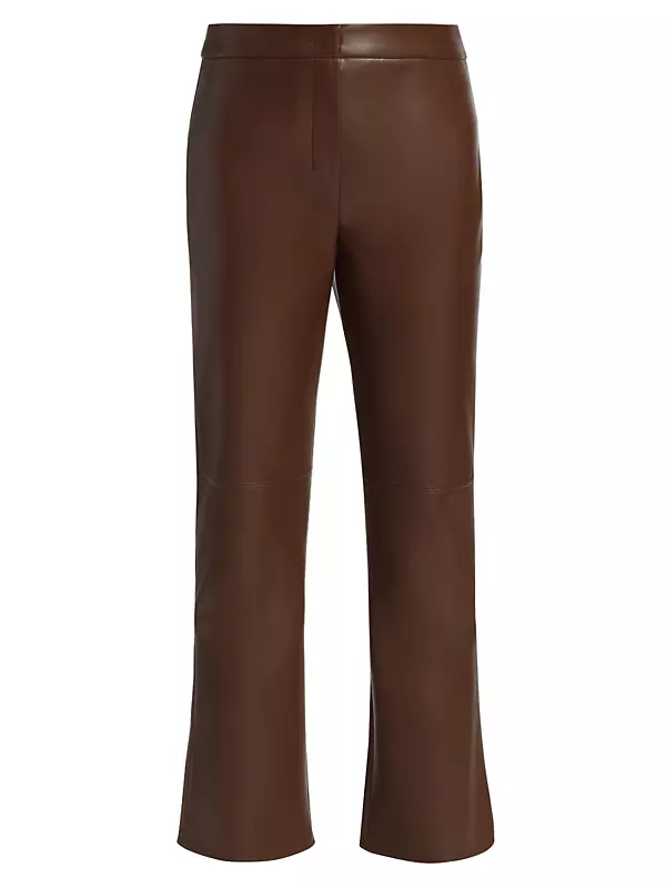 Sublime faux leather flared pants in brown - S Max Mara