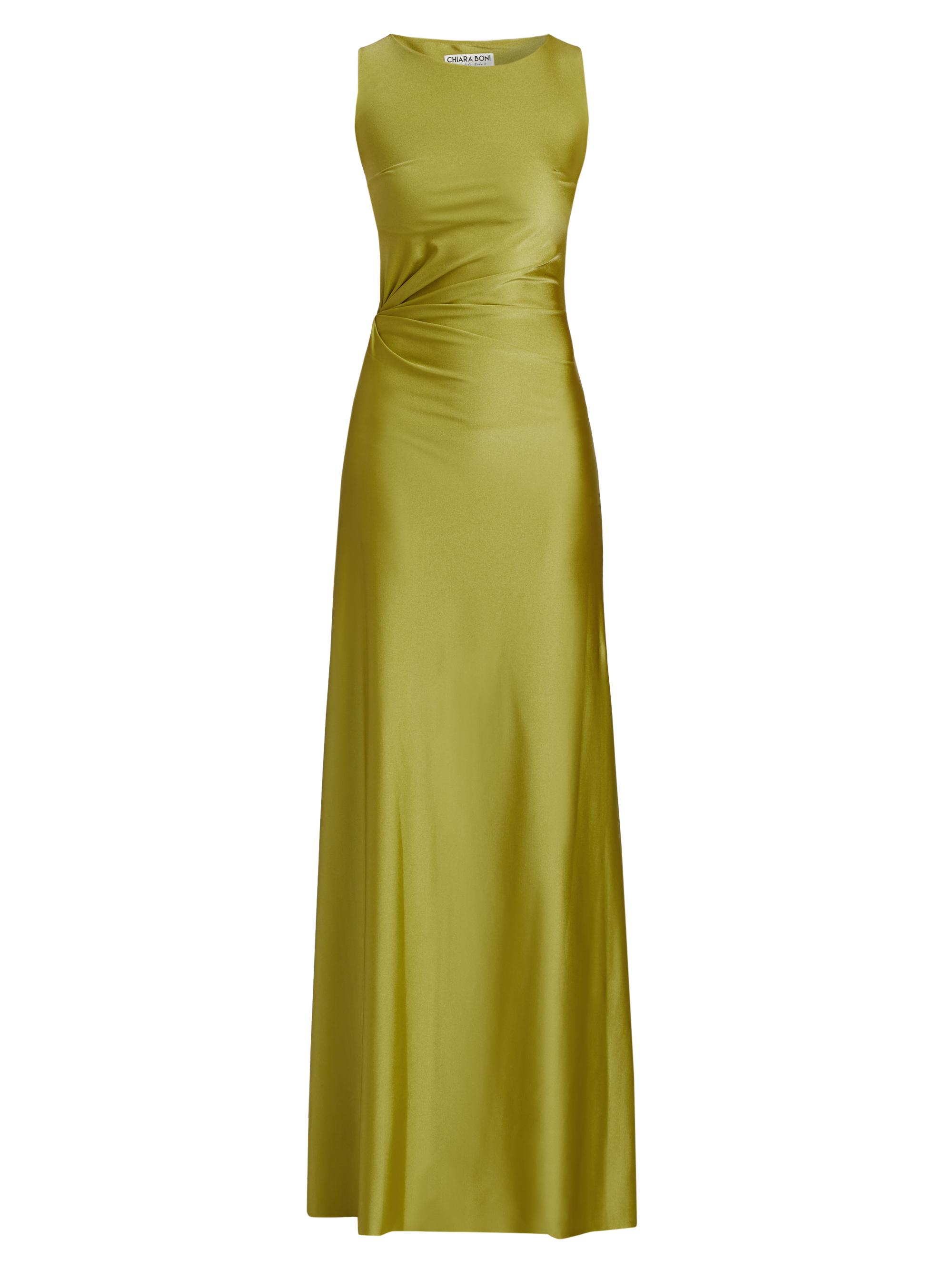 Chiara Boni La Petite Robe Women's Lemony JJ Satin Sleeveless Gown - Golden Green
