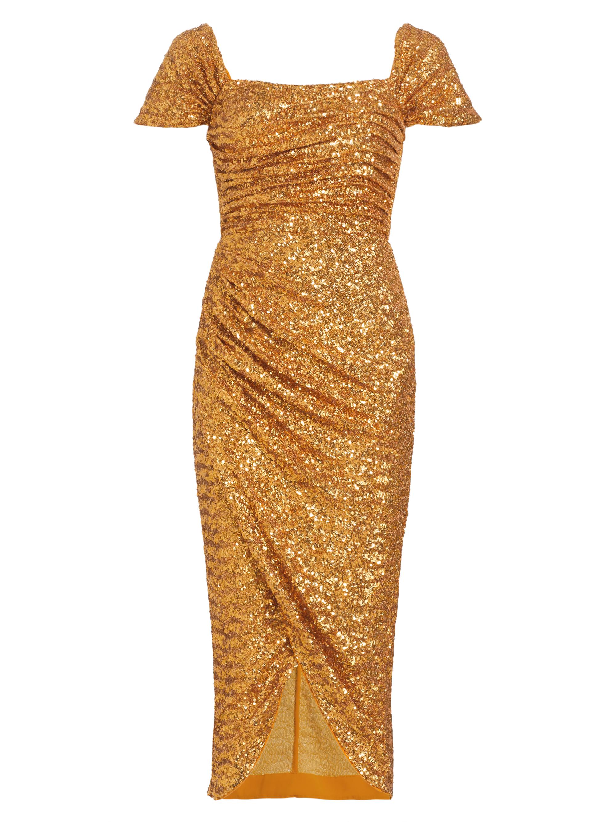 Chiara Boni La Petite Robe Women's Yuda Sequined Midi-Dress - Gold As Pictured