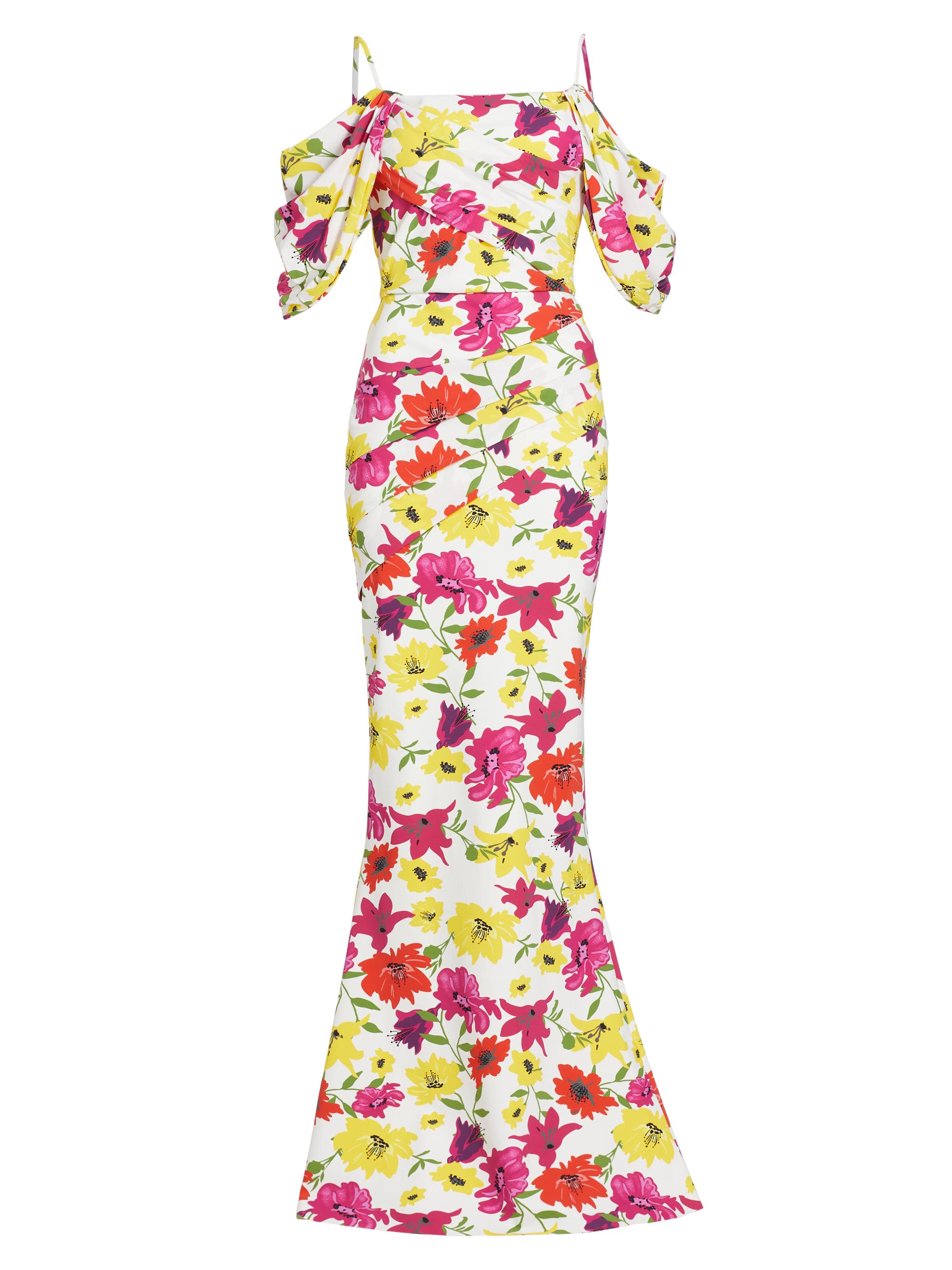 Chiara Boni La Petite Robe Women's Unifila Draped Floral Gown - Vibrant Flowers