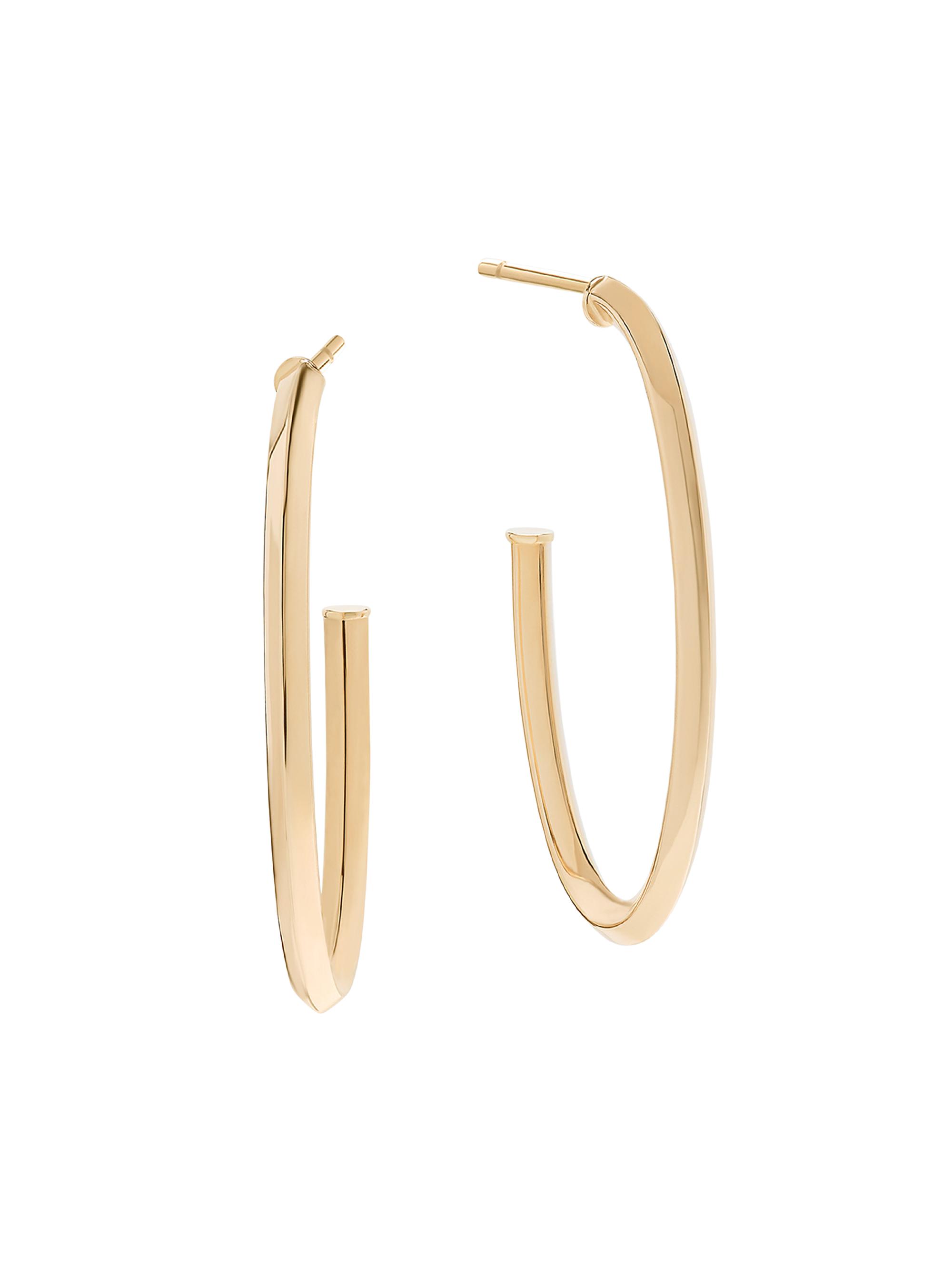 Lana Women's 14K Yellow Gold Oval Hoop Earrings - Yellow Gold
