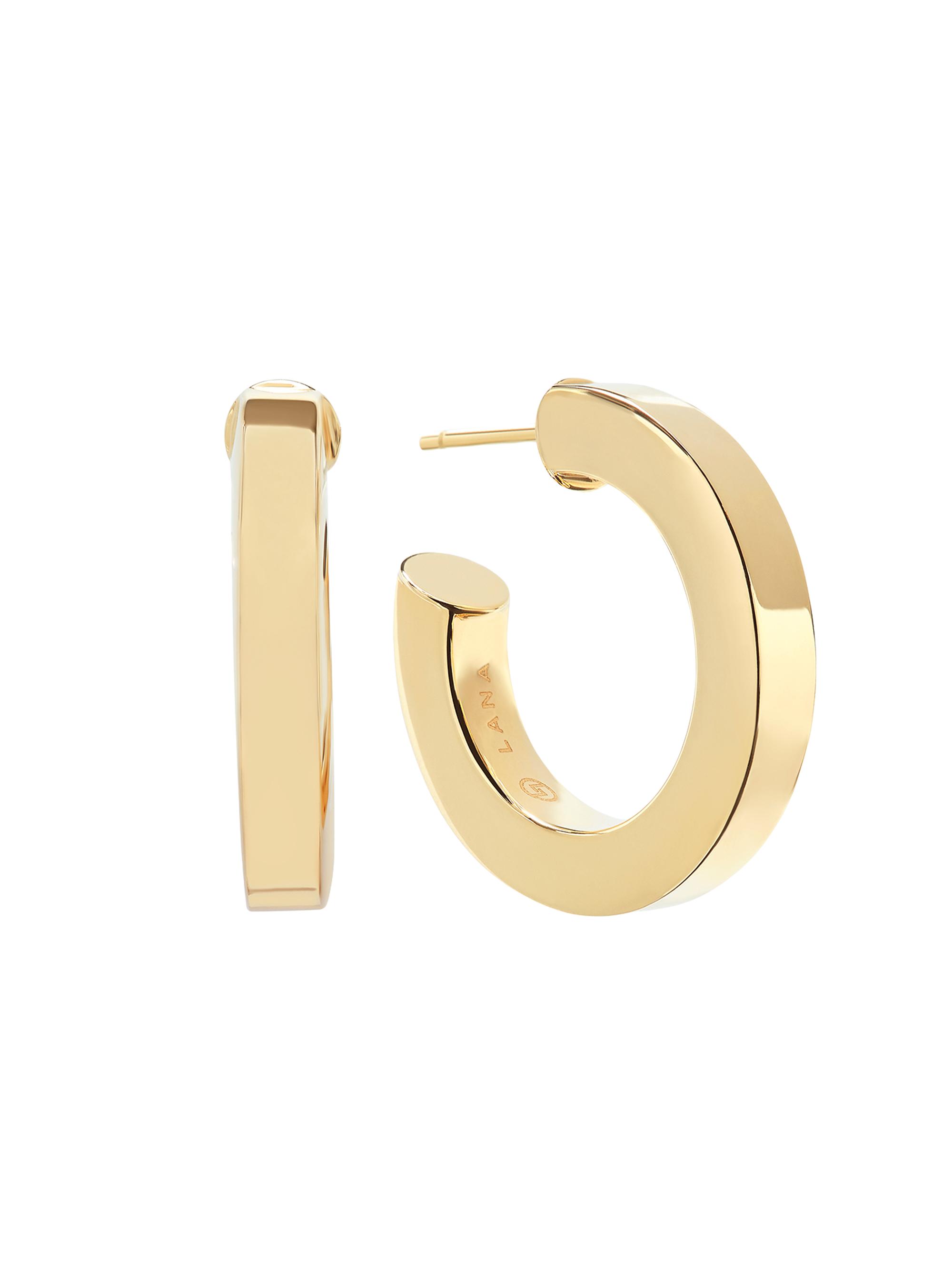 Lana Women's 14K Yellow Gold Squared Hollow Hoop Earrings - Yellow Gold