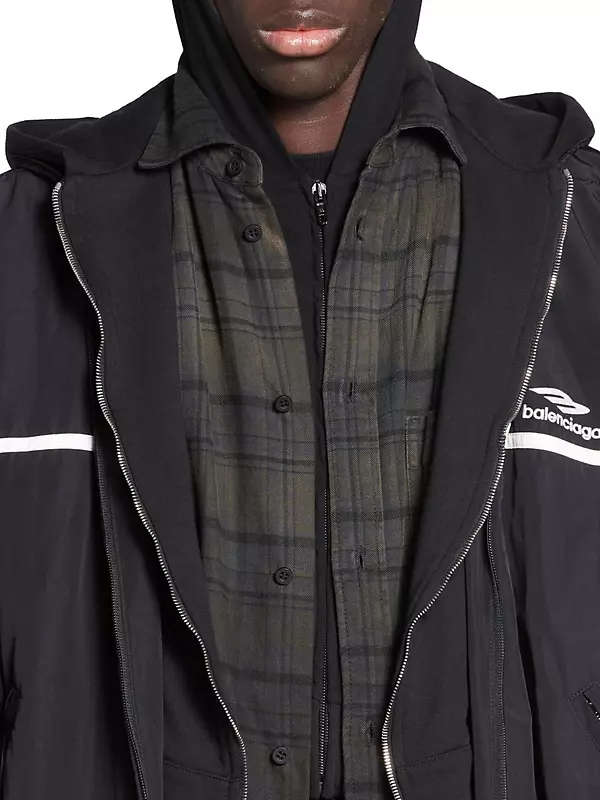 Shop Balenciaga 3B Sports Icon Layered Tracksuit Jacket Shop Balenciaga 3B Sports Icon Layered Tracksuit Jacket