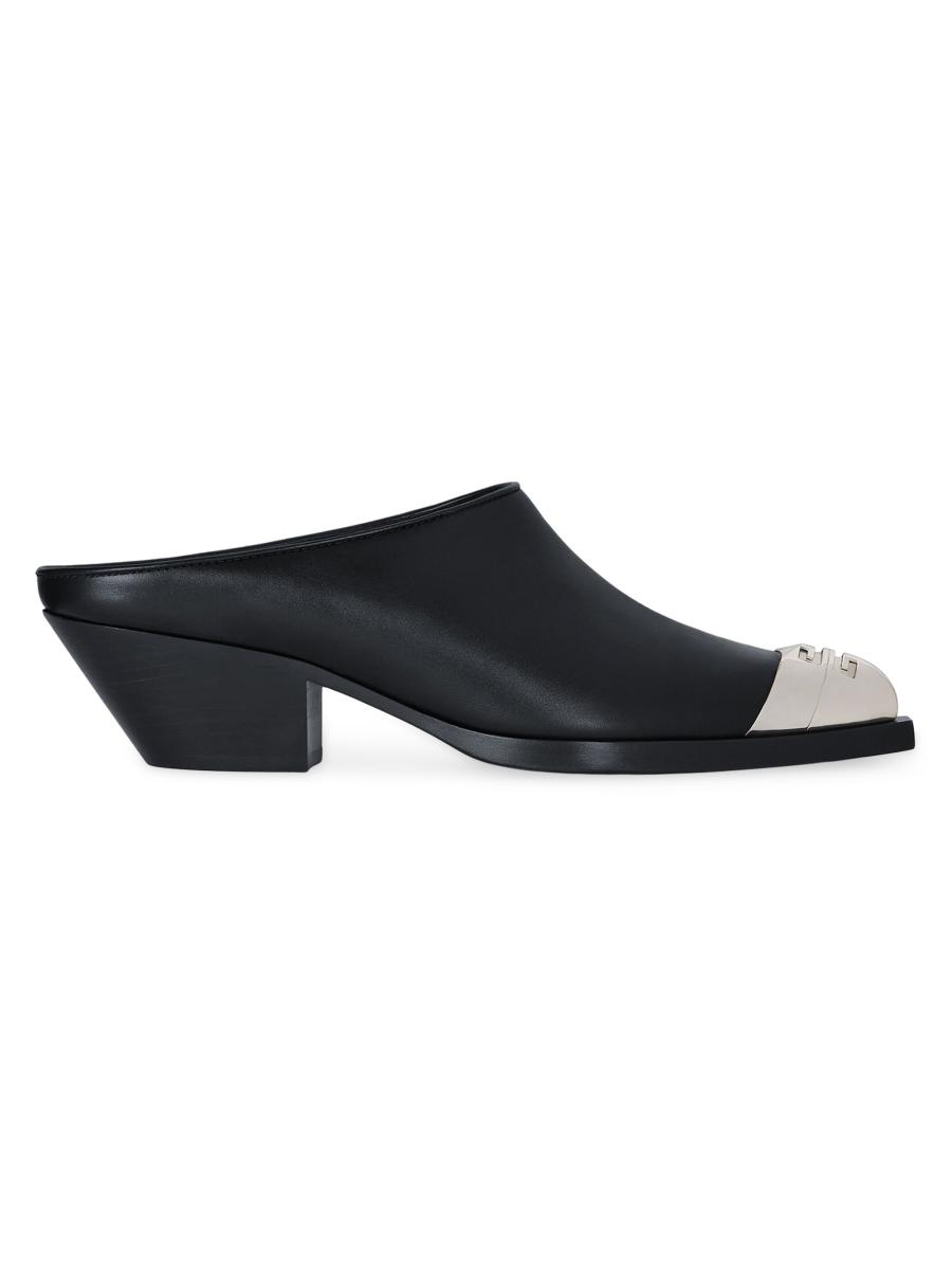 【送料&関税込】Givenchy 4g Plaque Squaretoe Mules Givenchy 50mm 4G Plaque Mules | Black | FARFETCH