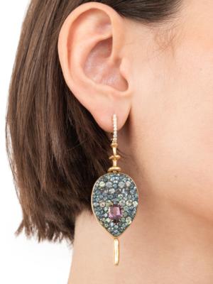 Continuum 14kt yellow gold earrings with diamonds