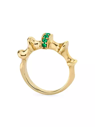 Continuum Moment III Chrona 18K Yellow Gold & Natural Emerald Ring