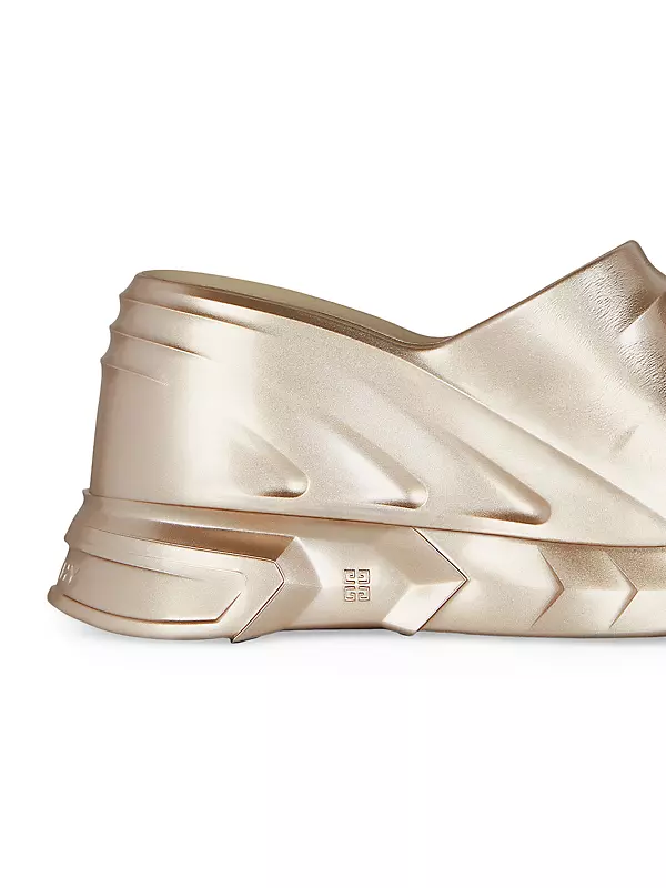Shop Givenchy Marshmallow Wedge Sandals In Laminated Rubber | Saks 